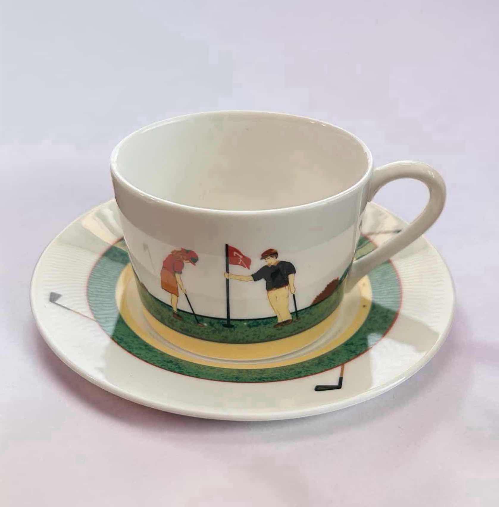 Photo 1 of 12-CHRISTOPHER STUART RETIRED "FAIRWAY" CUP / SAUCER W CASE