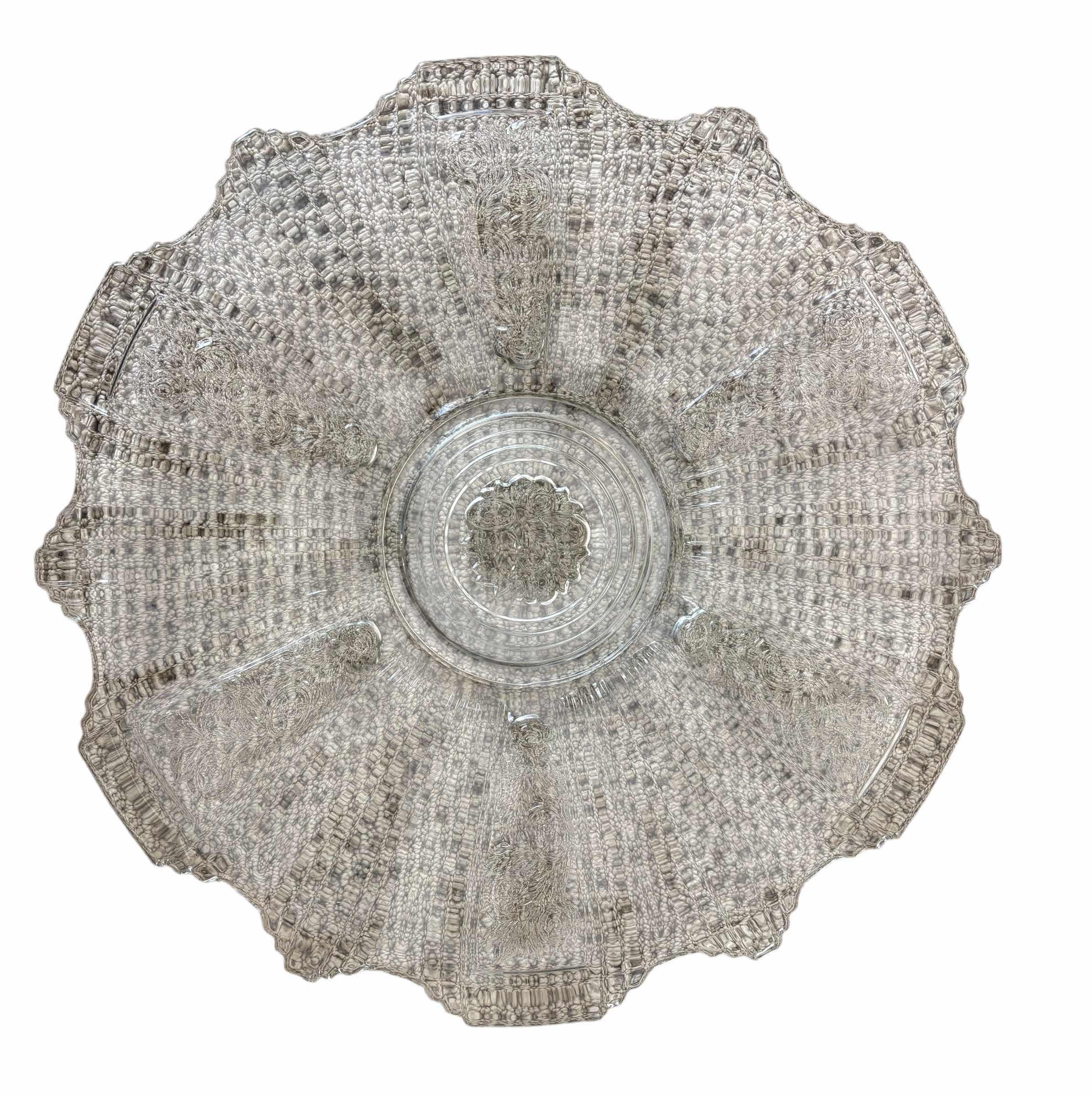 Photo 1 of GLASS SERVING PLATTERS (4) 12.5”-15.5”D