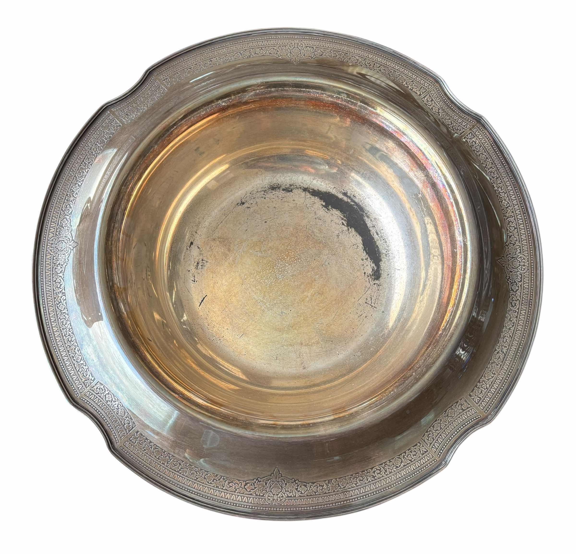 Photo 1 of ANTIQUE WM ROGERS AND SON CENTERPIECE BOWL & FLOWER FROG FOR ARRANGING FLOWERS 12.5”D