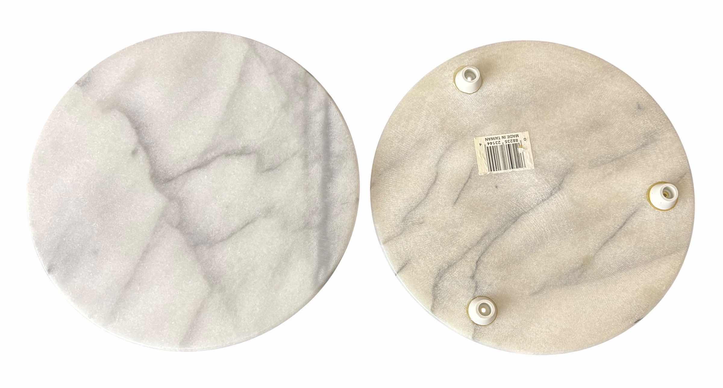 Photo 1 of MARBLE SERVING BOARD 14”D (SEE NOTES), MARBLE WINE BOTTLE CHILLER H7” & MATCHING SMALL SERVING BOARDS (2) 8”D