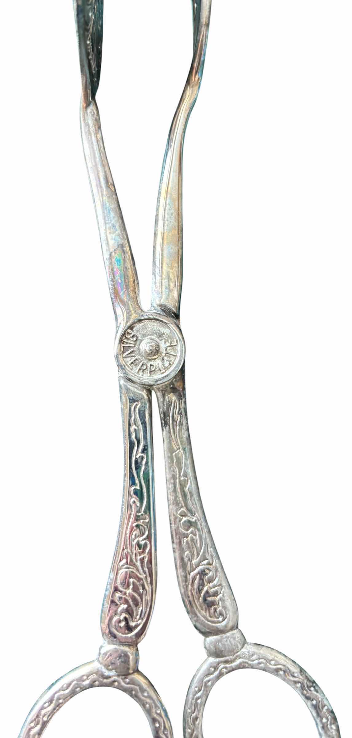 Photo 1 of VINTAGE ITALIAN MADE SILVER PLATED SERVING TONGS (3)