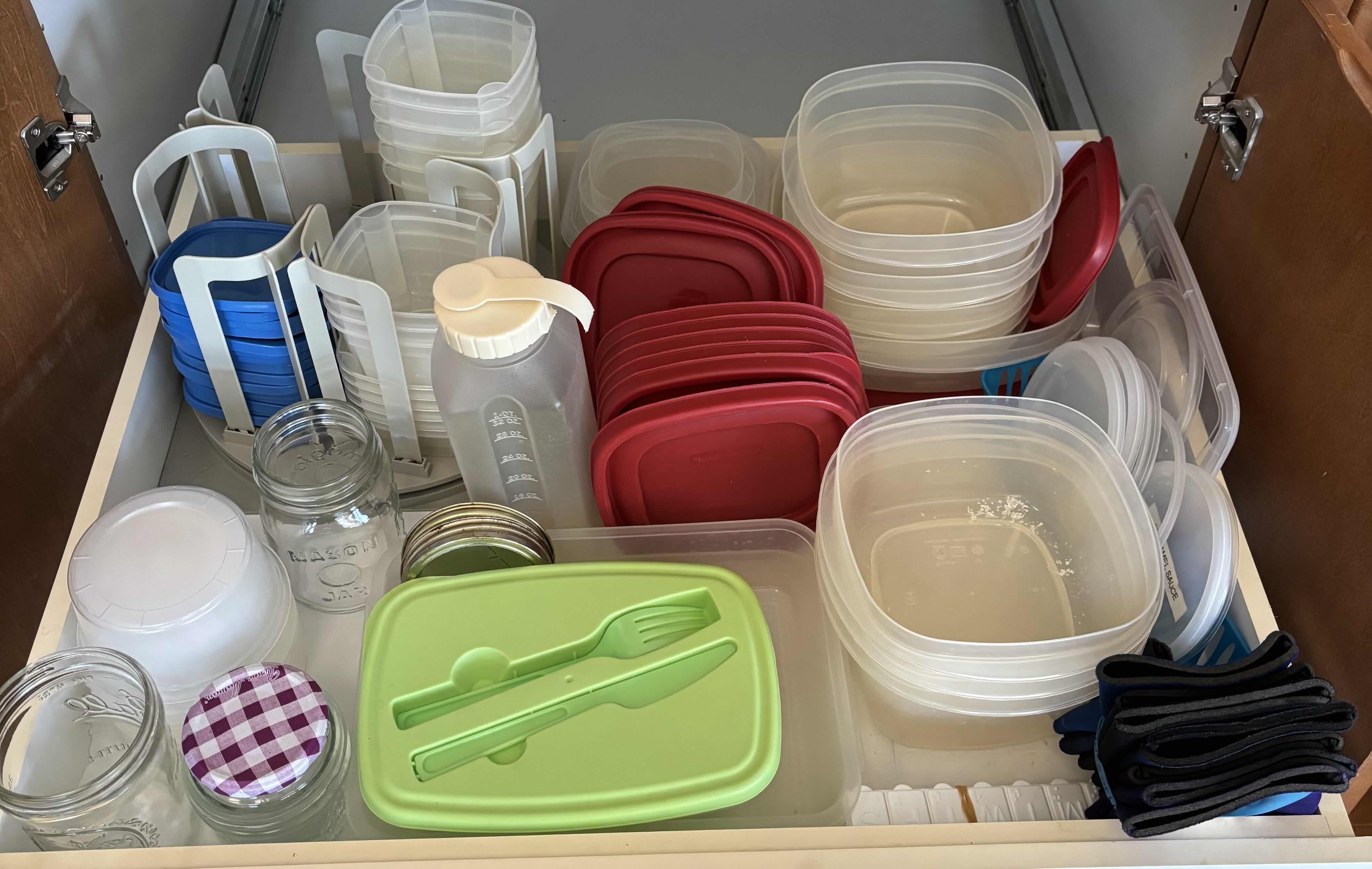 Photo 1 of CONTENTS OF KITCHEN DRAWER- STORAGE CONTAINERS