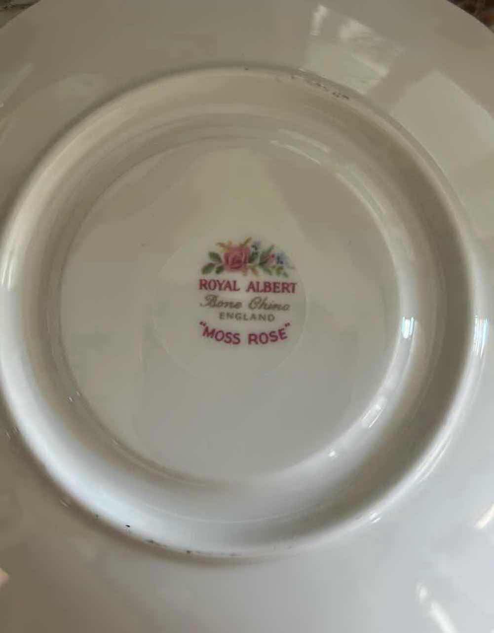 Photo 1 of 8- ROYAL ALBERT MOSS ROSE CHINA W DELICATE PINK BLUE FLORAL PATTERN