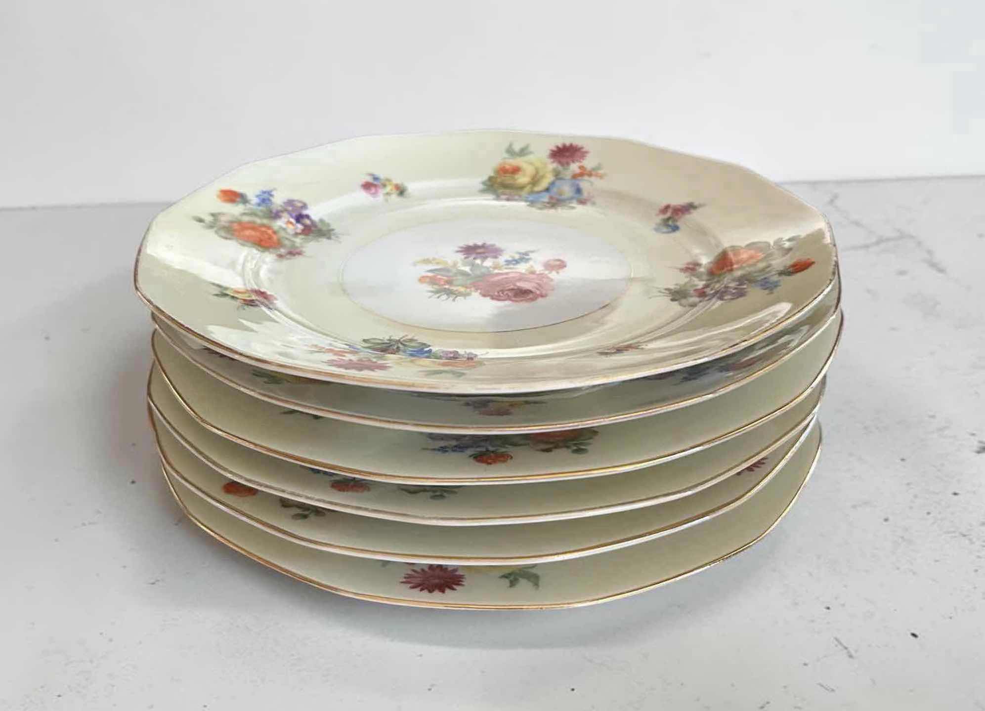 Photo 1 of 5-VINTAGE ROSE CHINA PLATE 9"