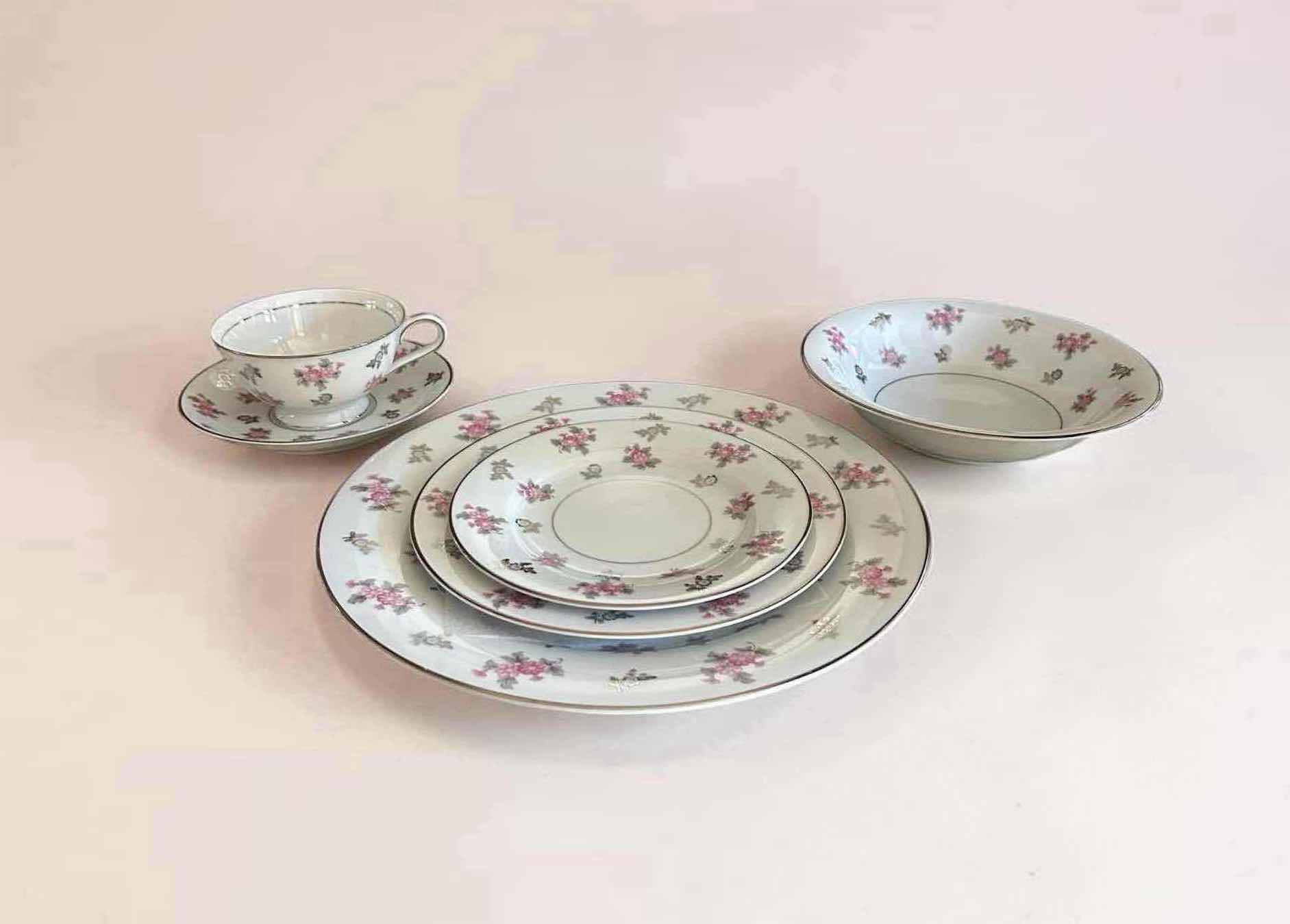 Photo 1 of 6-VINTAGE NORITAKE CHINA PLACE SETTING ANITA PATTERN