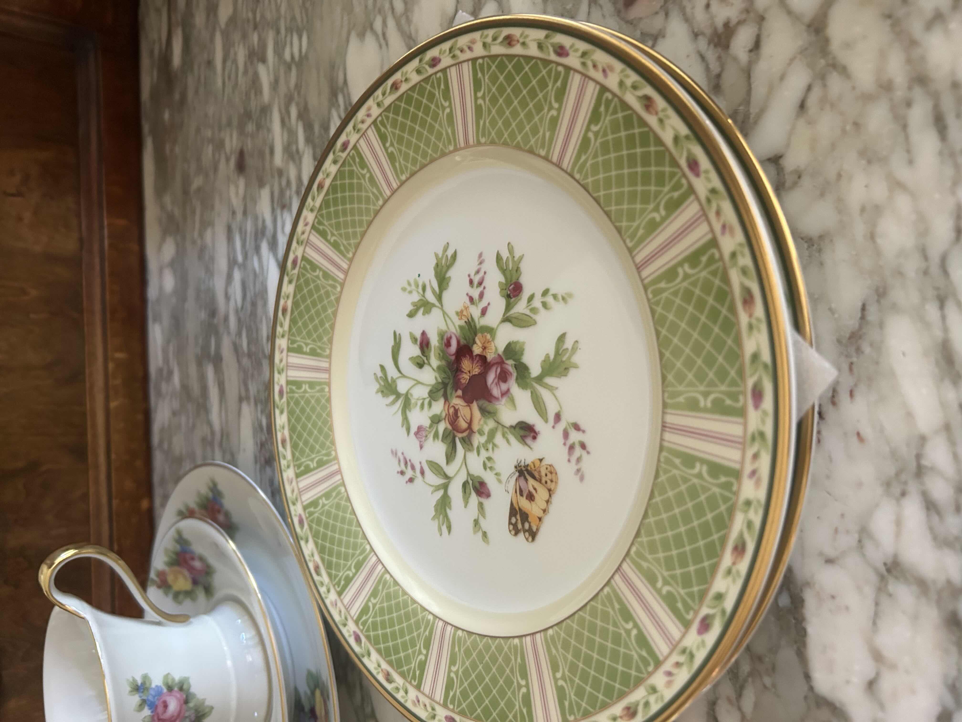 Photo 1 of 9- BONE CHINA DESSERT SALAD & TEACUP SAUCER