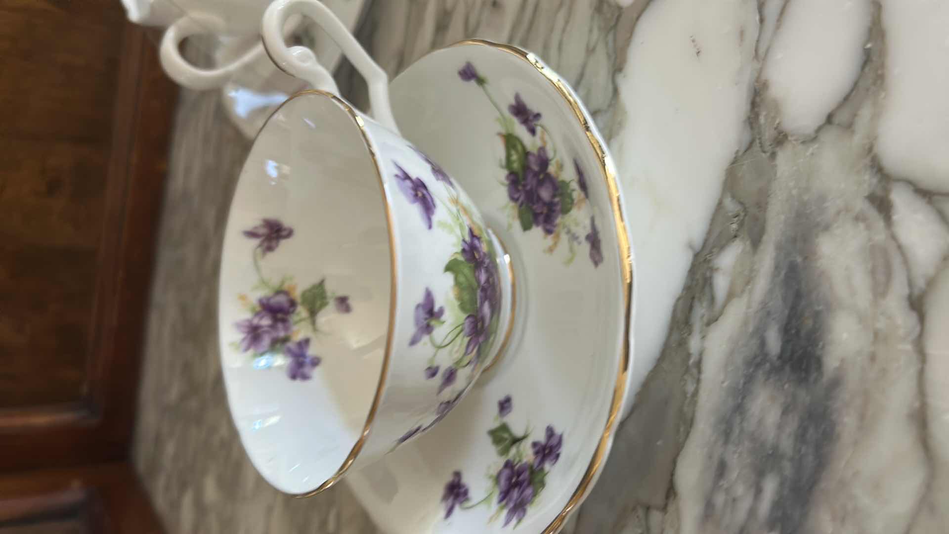 Photo 1 of 4- FINE PORCELAIN TEACUPS / SAUCER