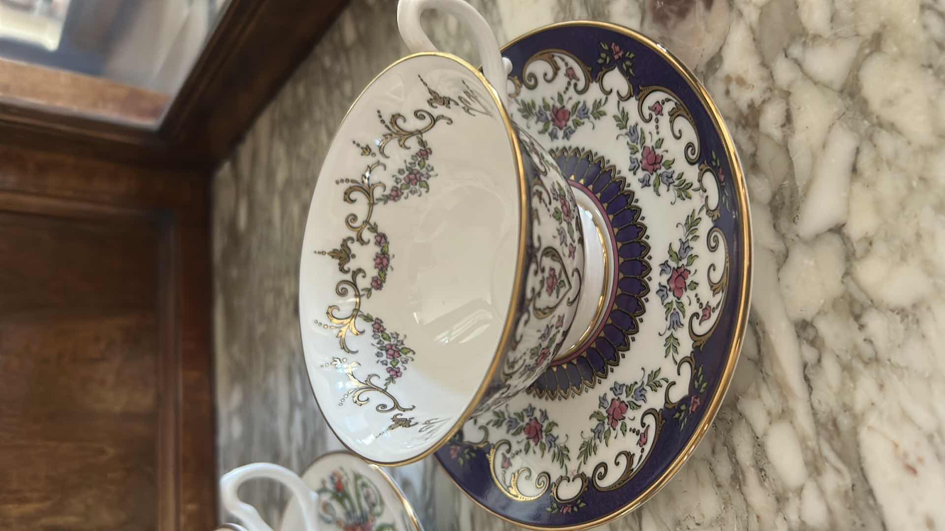 Photo 1 of 4- FINE PORCELAIN TEACUPS / SAUCER