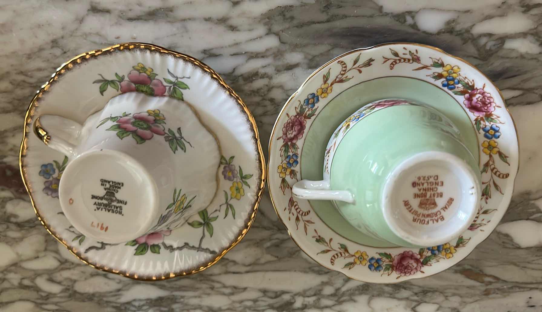 Photo 1 of 4- FINE PORCELAIN TEACUPS / SAUCER