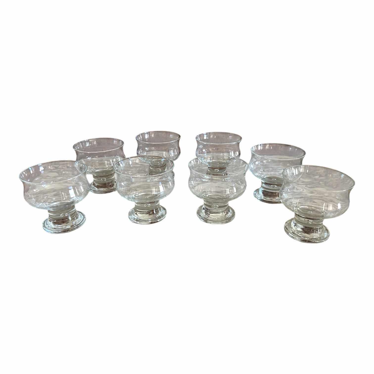 Photo 1 of 8-VINTAGE DESSERT GLASSES CROWN CORNING CONTROLLED BUBBLE