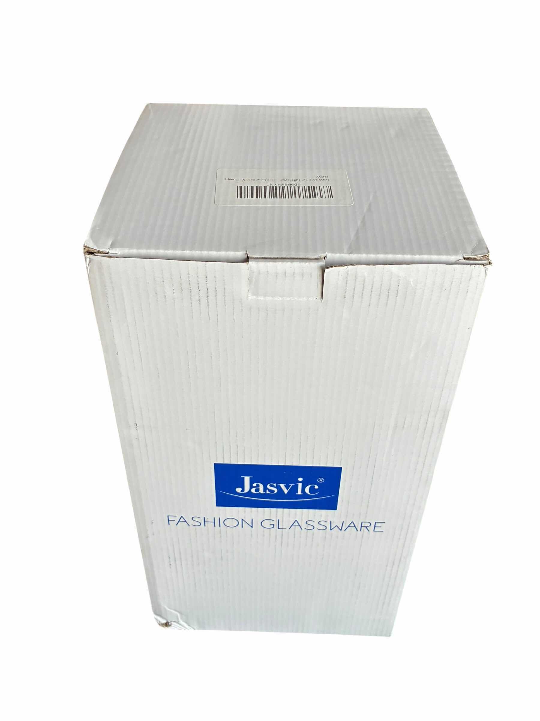 Photo 1 of JASVIC FASHION GLASSWARE 12” CLEAR GLASS VASE