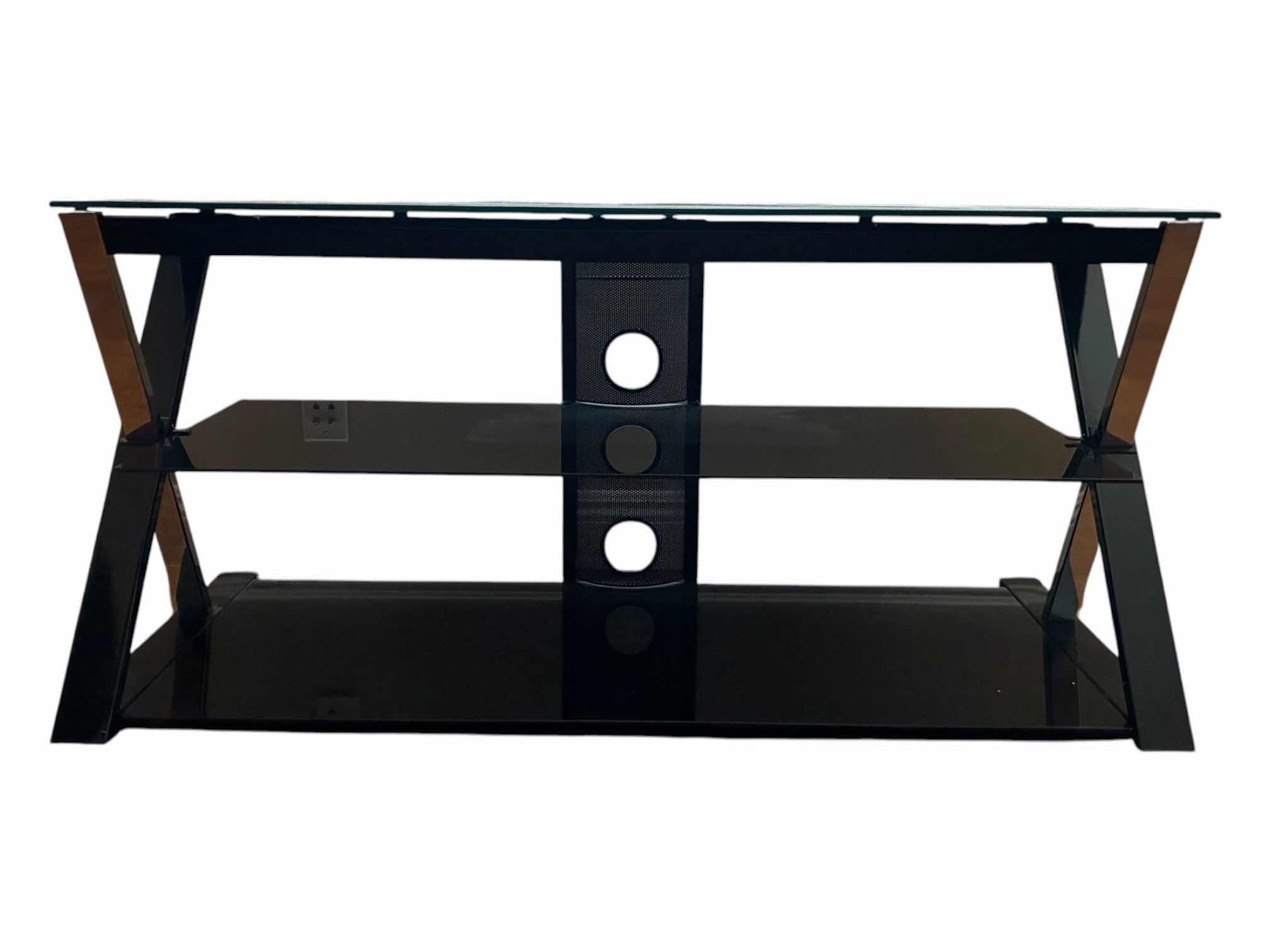 Photo 1 of 3-TIER BLACK GLASS MEDIA CENTER