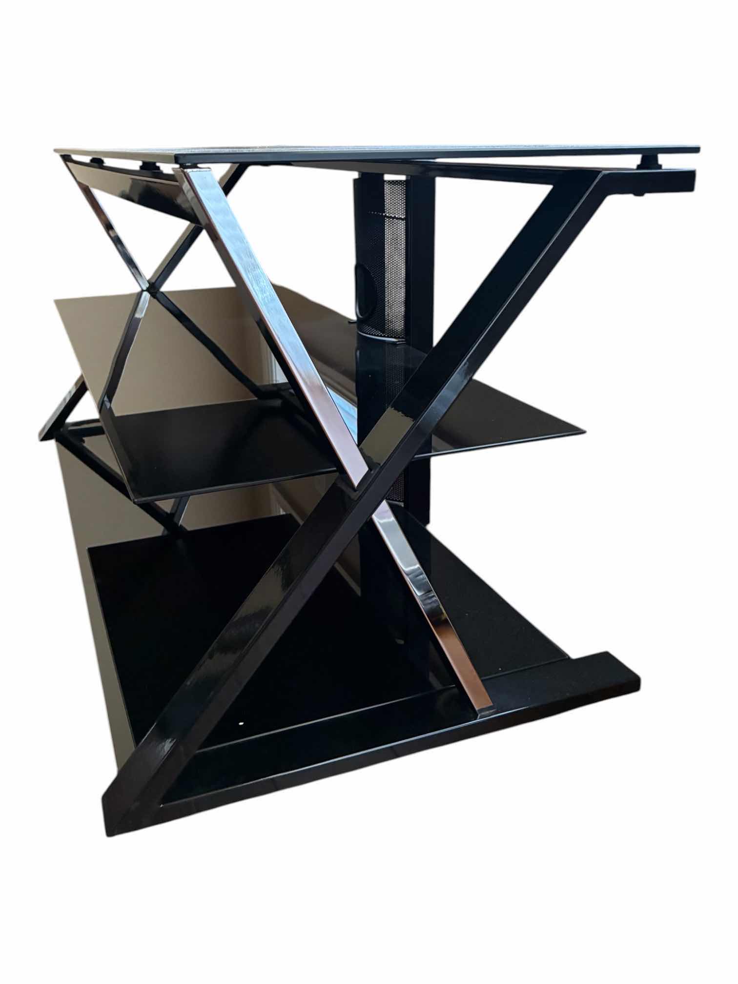 Photo 1 of 3-TIER BLACK GLASS MEDIA CENTER