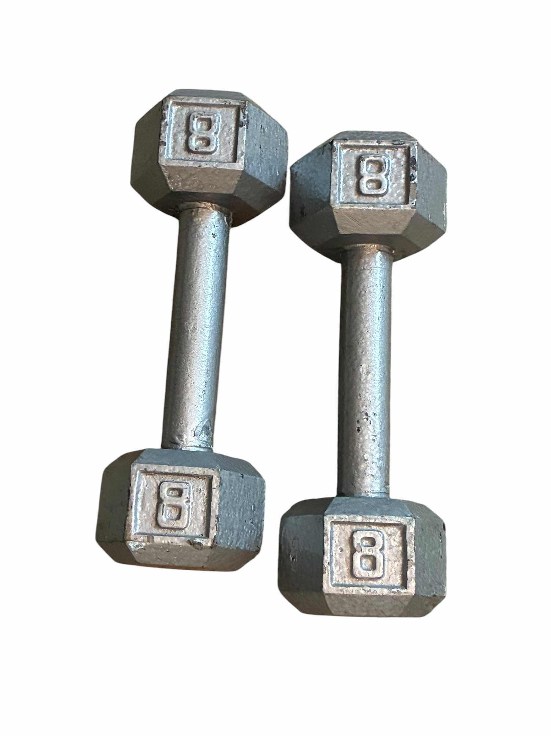 Photo 1 of 8LB IRON HEX DUMBBELL SET