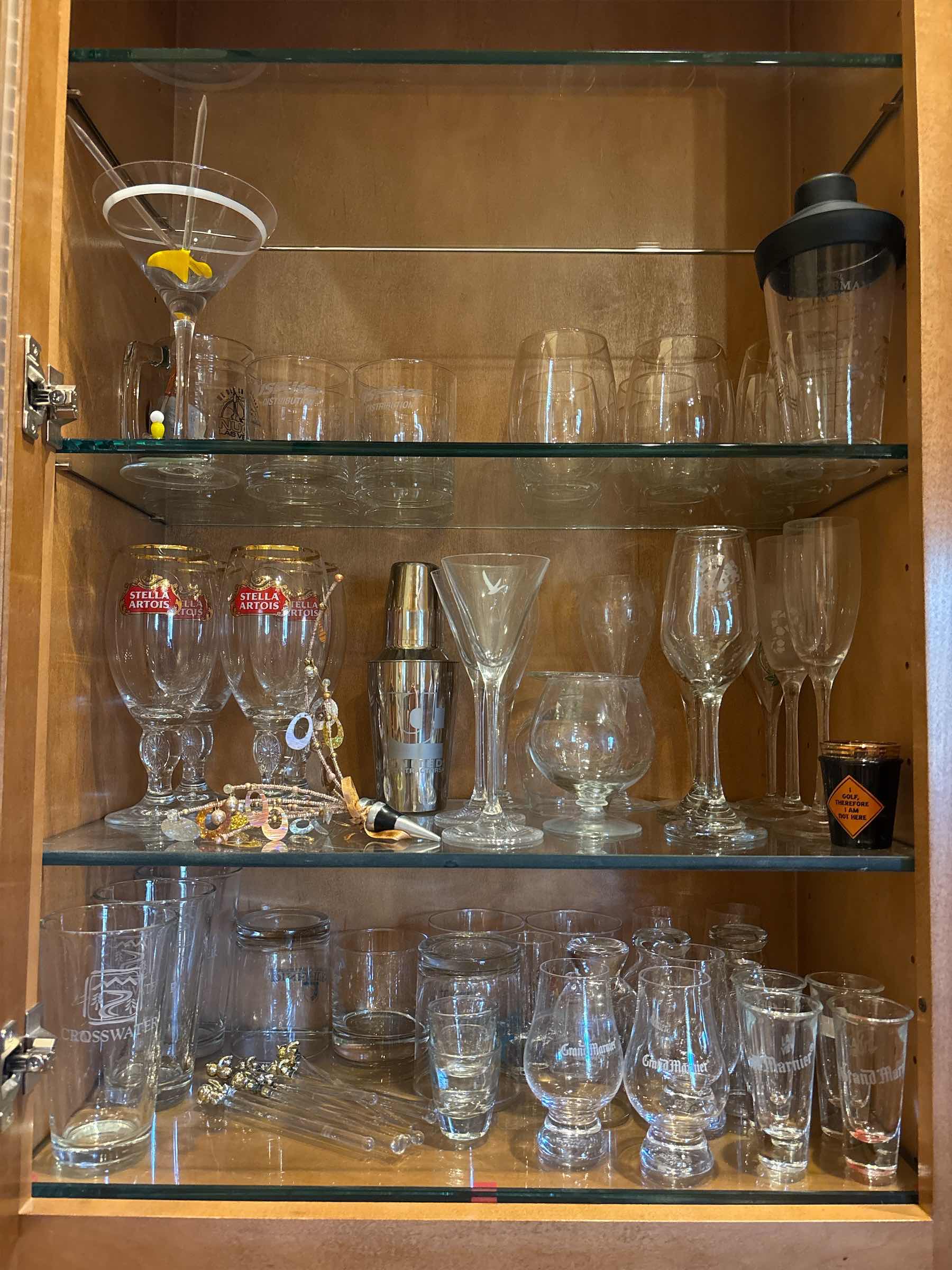 Photo 1 of GLASS WARE- CONTENTS OF CABINET