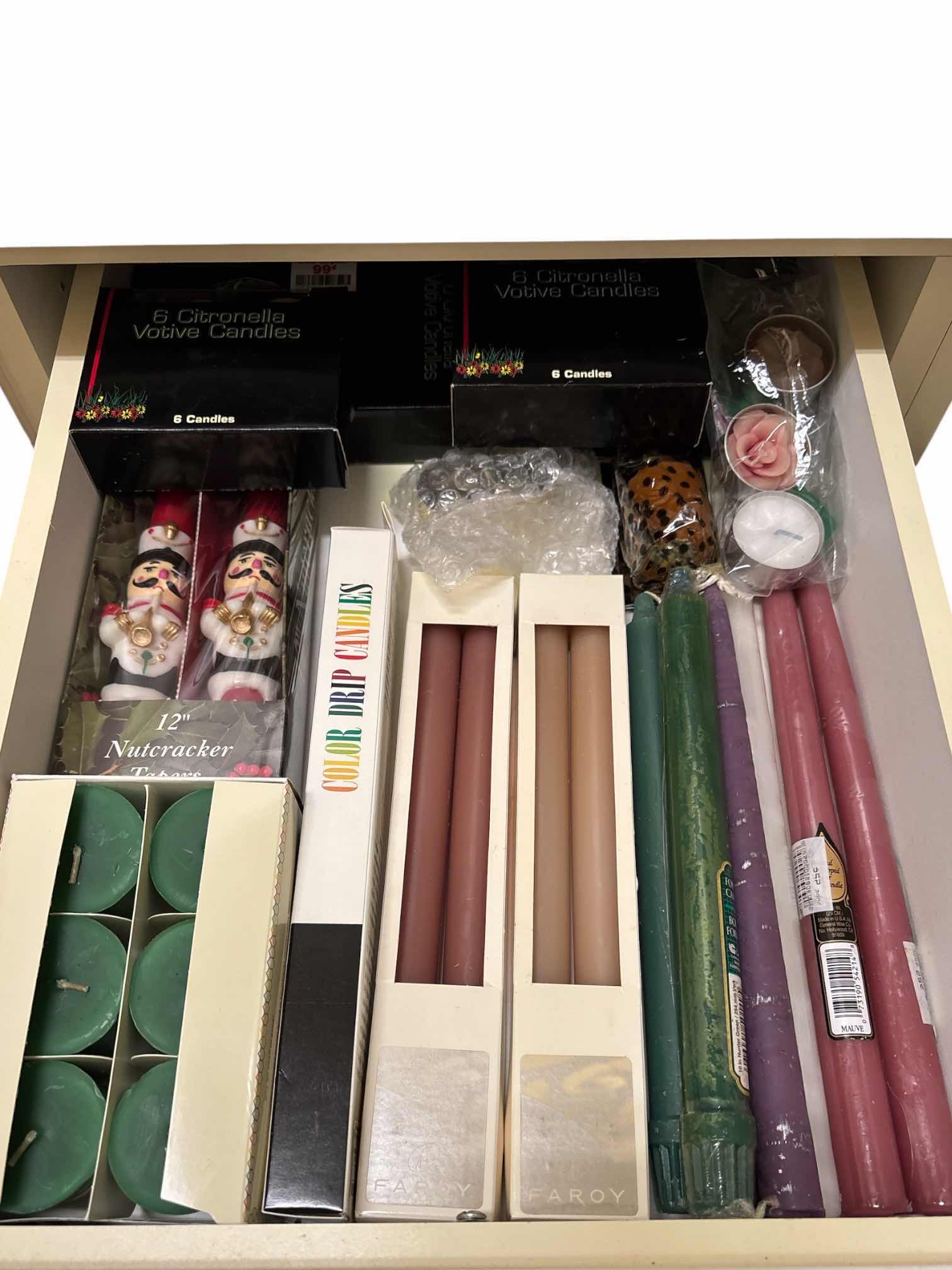 Photo 1 of CANDLE ITEMS- CONTENTS OF DRAWER