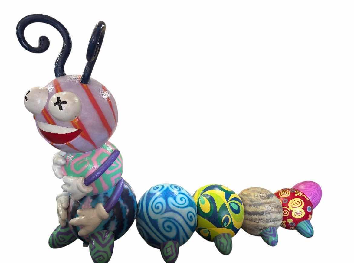 Photo 1 of FUNKY PSYCHEDELIC GINORMOUS 14’ FOAM CATERPILLAR SCULPTURE 175” X 35” H107” (READ NOTES)