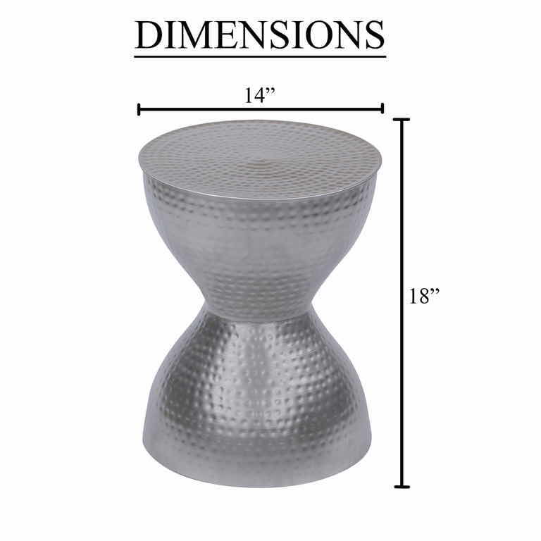 Photo 1 of BENJARA INDUSTRIAL STYLE SILVER HAMMERED IRON SIDE TABLE/STOOL