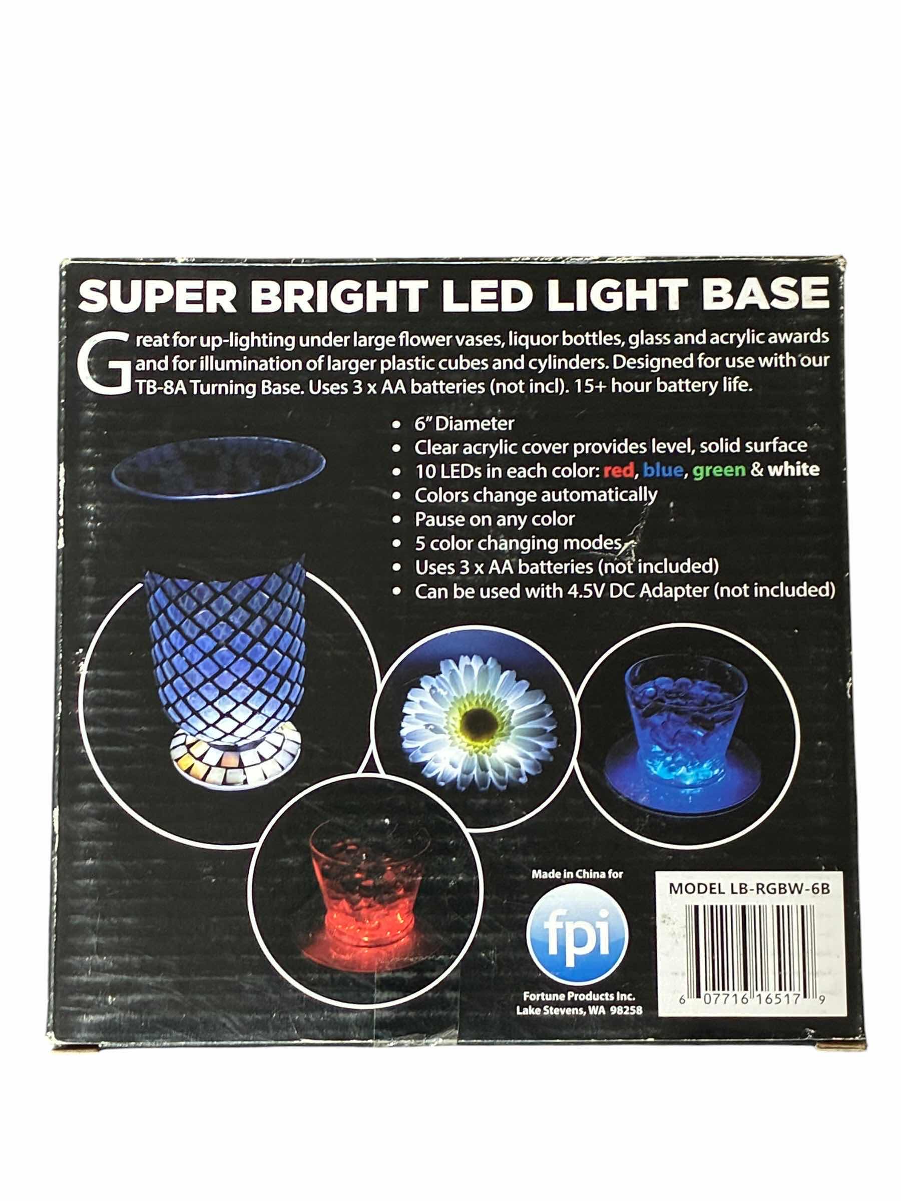 Photo 1 of SUPER BRIGHT MULTICOLOR LED 6” LIGHT BASE