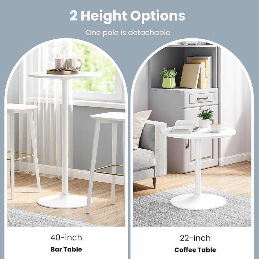 Photo 1 of COSTWAY ROUND 2-IN-1 ADJUSTABLE BAR TABLE W 24” TOP (JV13319-2)