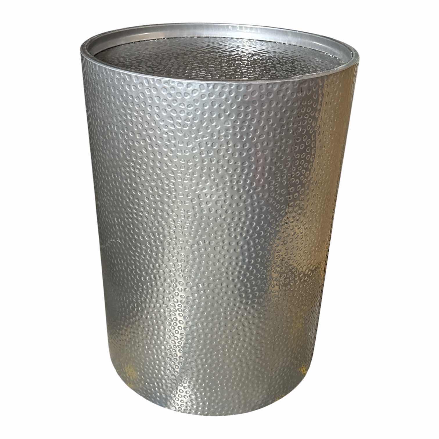 Photo 1 of ROUND HAMMERED METAL MODERN END TABLE $110