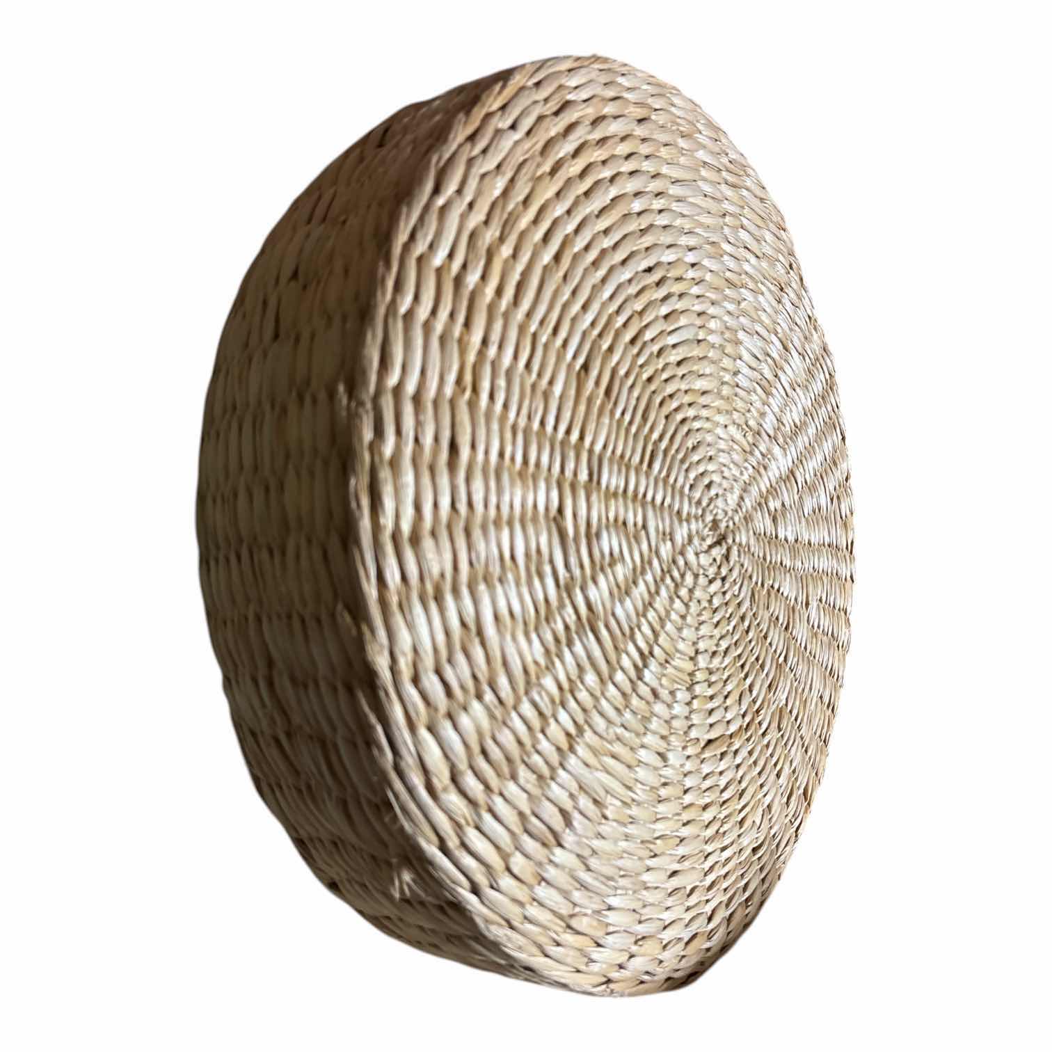 Photo 1 of NATURAL STRAW ROUND POUF TATAMI CUSHION 15.5” X 15.5” H4.25”