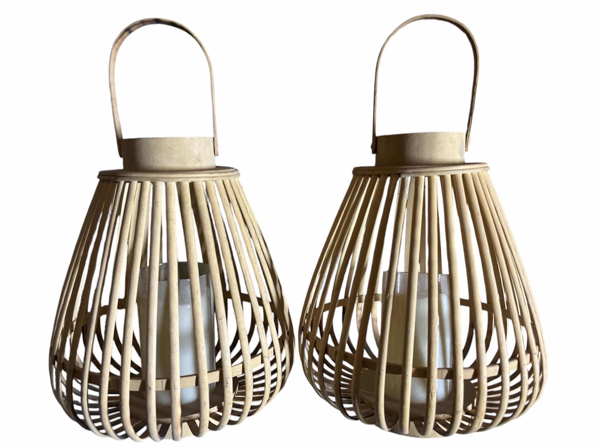 Photo 1 of NATURAL LED RATTAN LANTERNS (2)