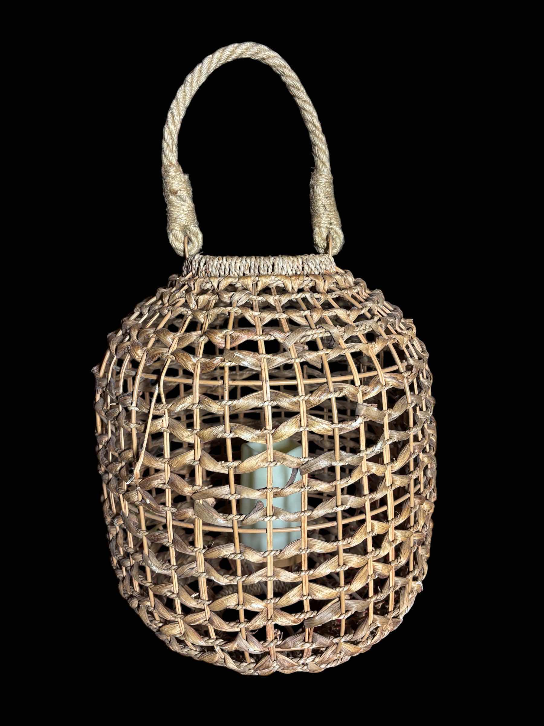 Photo 1 of BOHEMIAN STYLE RATTAN 18.25” HANGING LANTERN