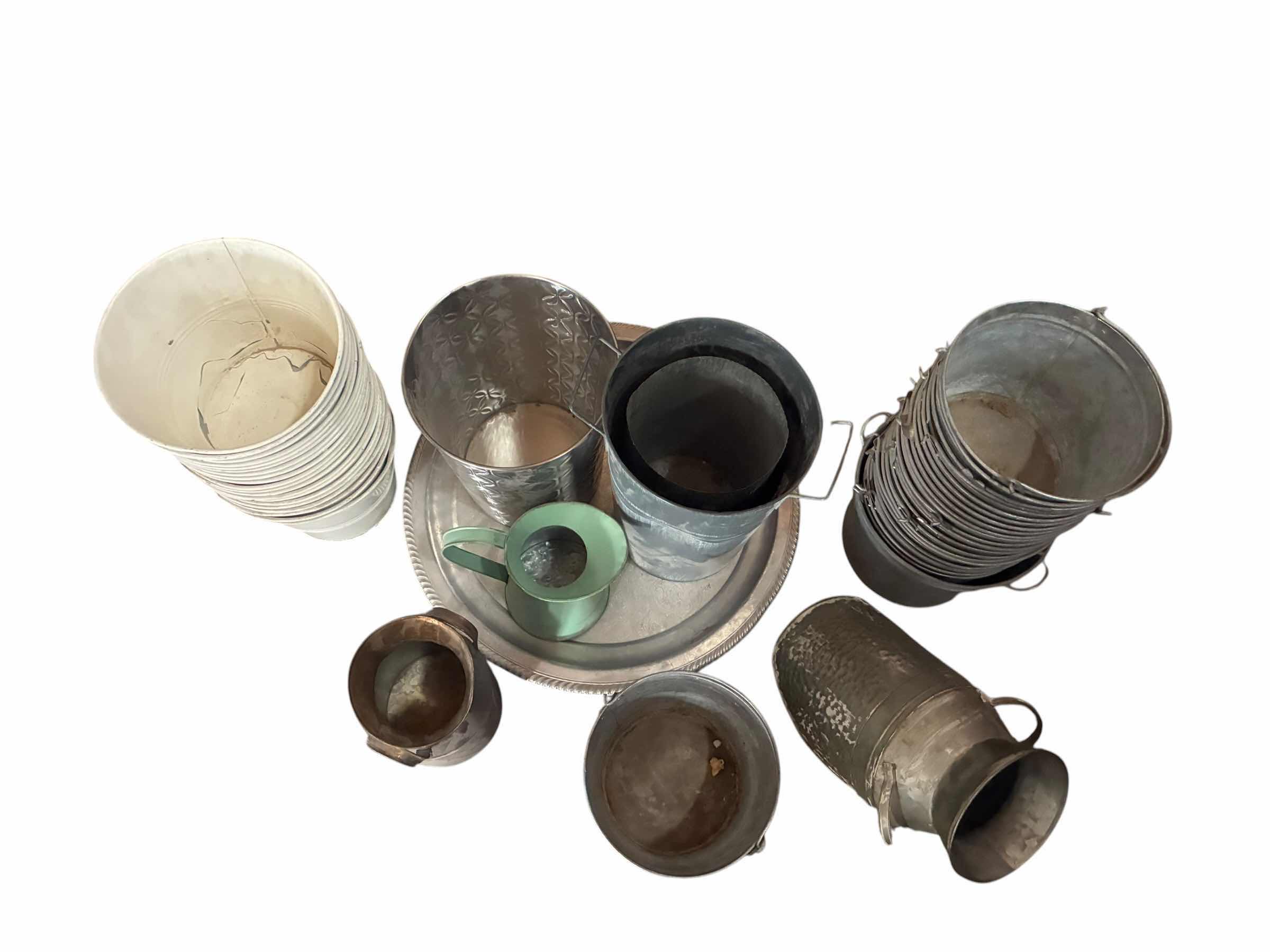 Photo 1 of VINTAGE DECORATIVE TIN BUCKETS & CONTAINERS