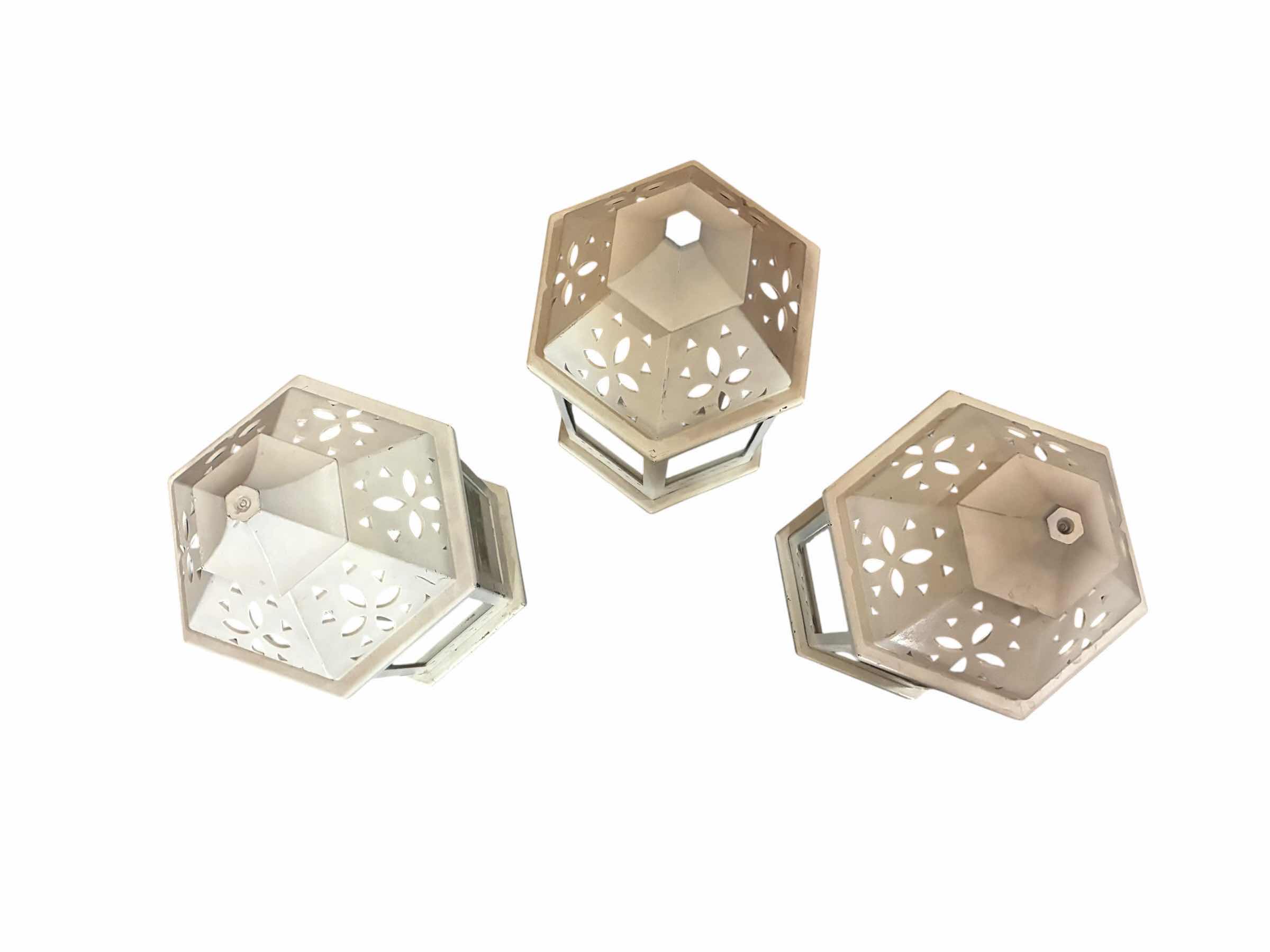 Photo 1 of VINTAGE RUSTIC WHITE LANTERNS (3) H15”