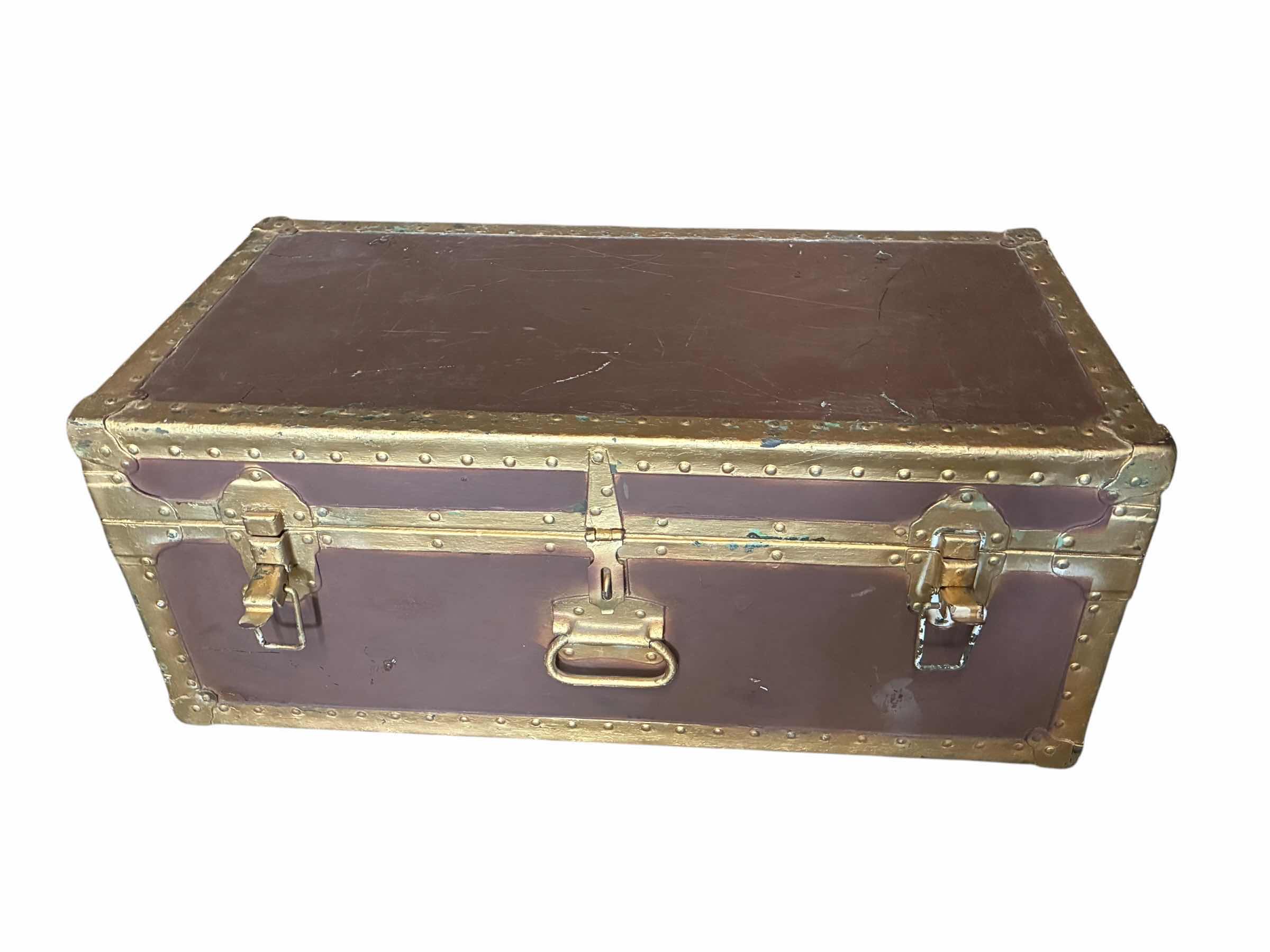 Photo 1 of PAINTED DECORATIVE WOOD TREASURE CHEST 32” X 16” H13”