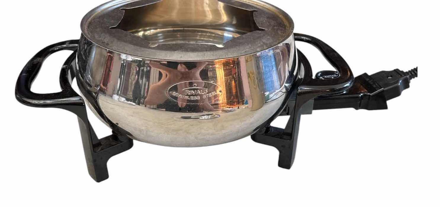 Photo 1 of 3-PCS FONDUE POTS / SERVING WARMERS – INCLUDING RIVAL STAINLESS STEEL