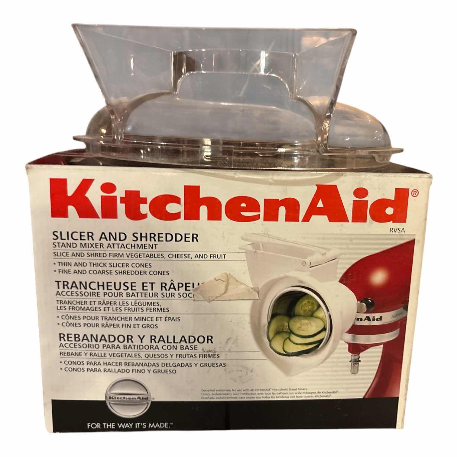 Photo 1 of KITCHENAID SLICER & SHREDDER STAND MIXER ATTACHMENT – MODEL RVSA – ORIGINAL BOX