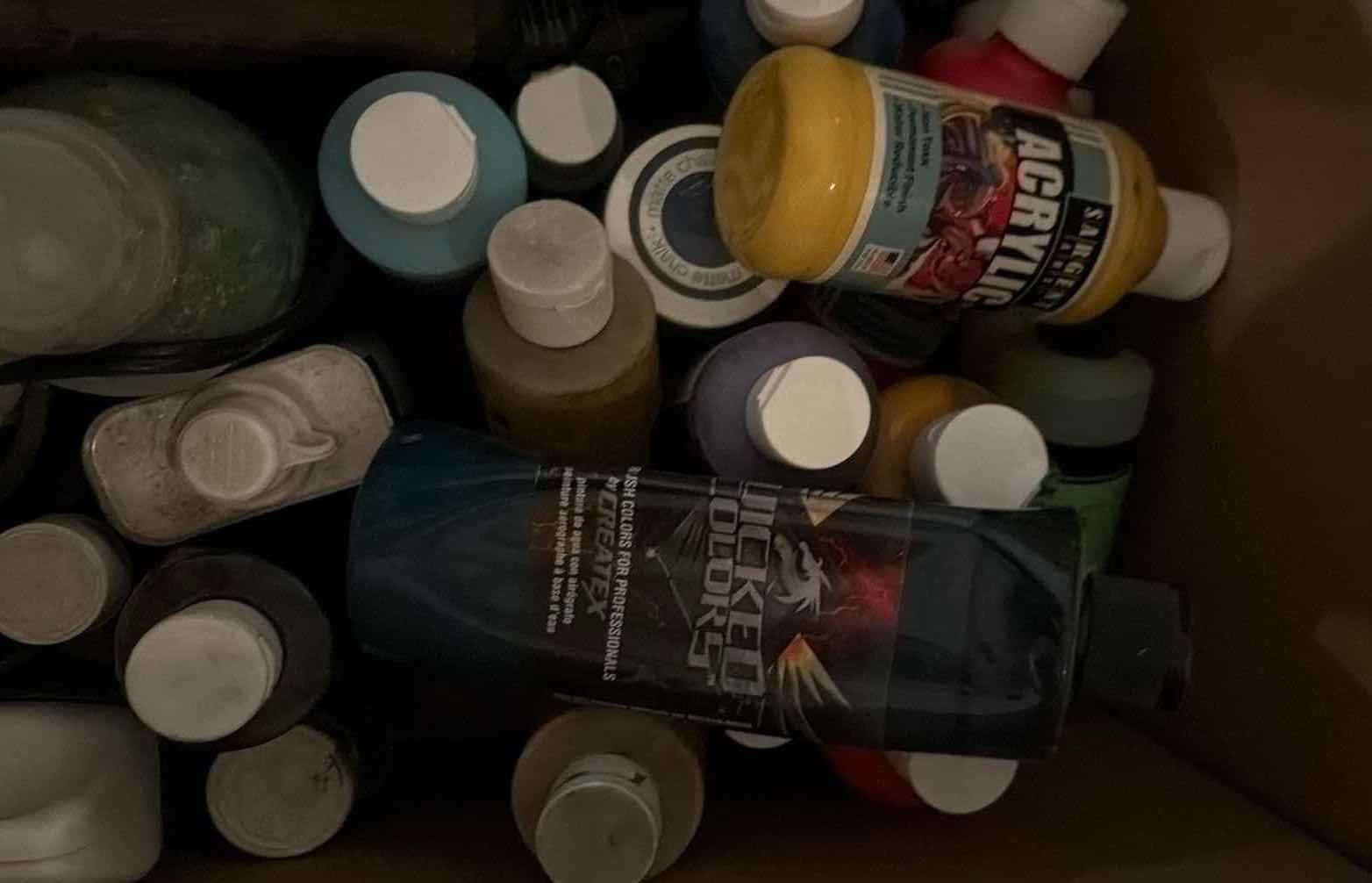 Photo 1 of ASSORTED ACRYLIC CRAFT PAINTS & ART SUPPLIES