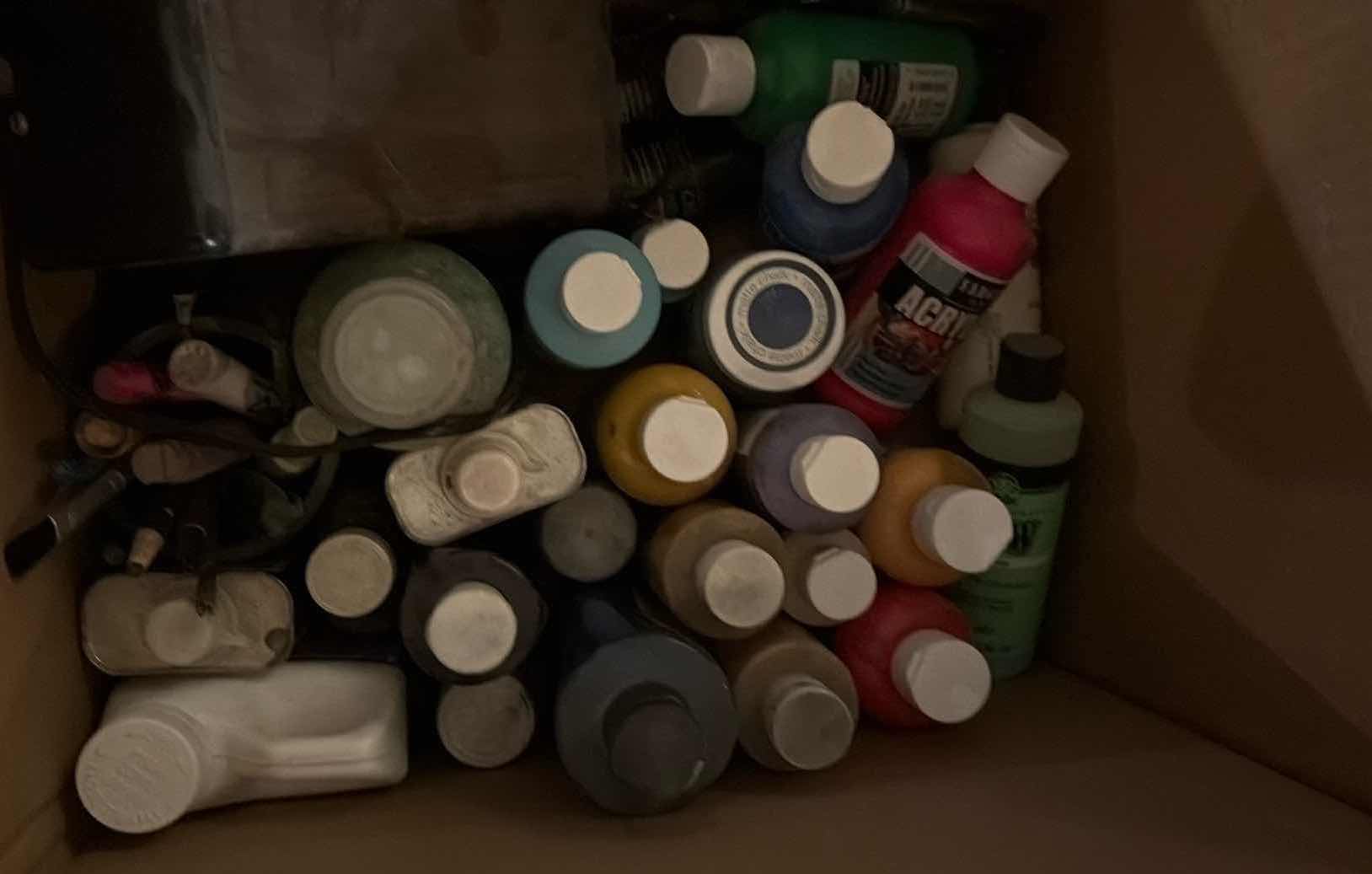 Photo 1 of ASSORTED ACRYLIC CRAFT PAINTS & ART SUPPLIES