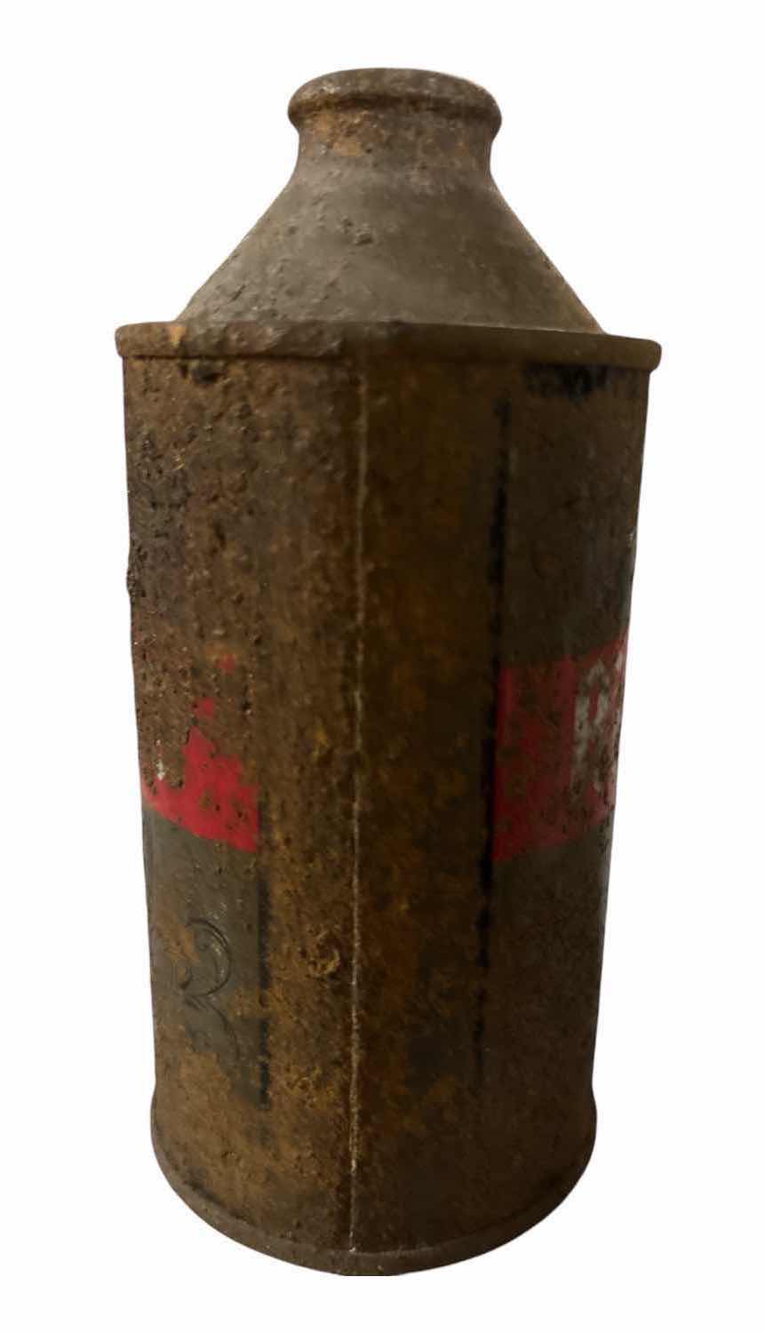 Photo 1 of VINTAGE EICHBRAU BEER CONE-TOP CAN – RED, BLACK & SILVER