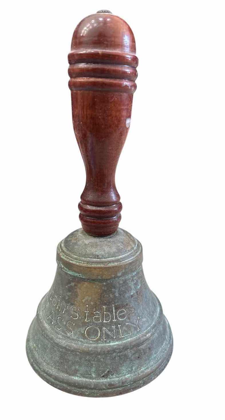 Photo 1 of 2-PCS VINTAGE-STYLE BRASS NAUTICAL SEXTANT W/ TELESCOPE & COMPASS & BELL H6.5”