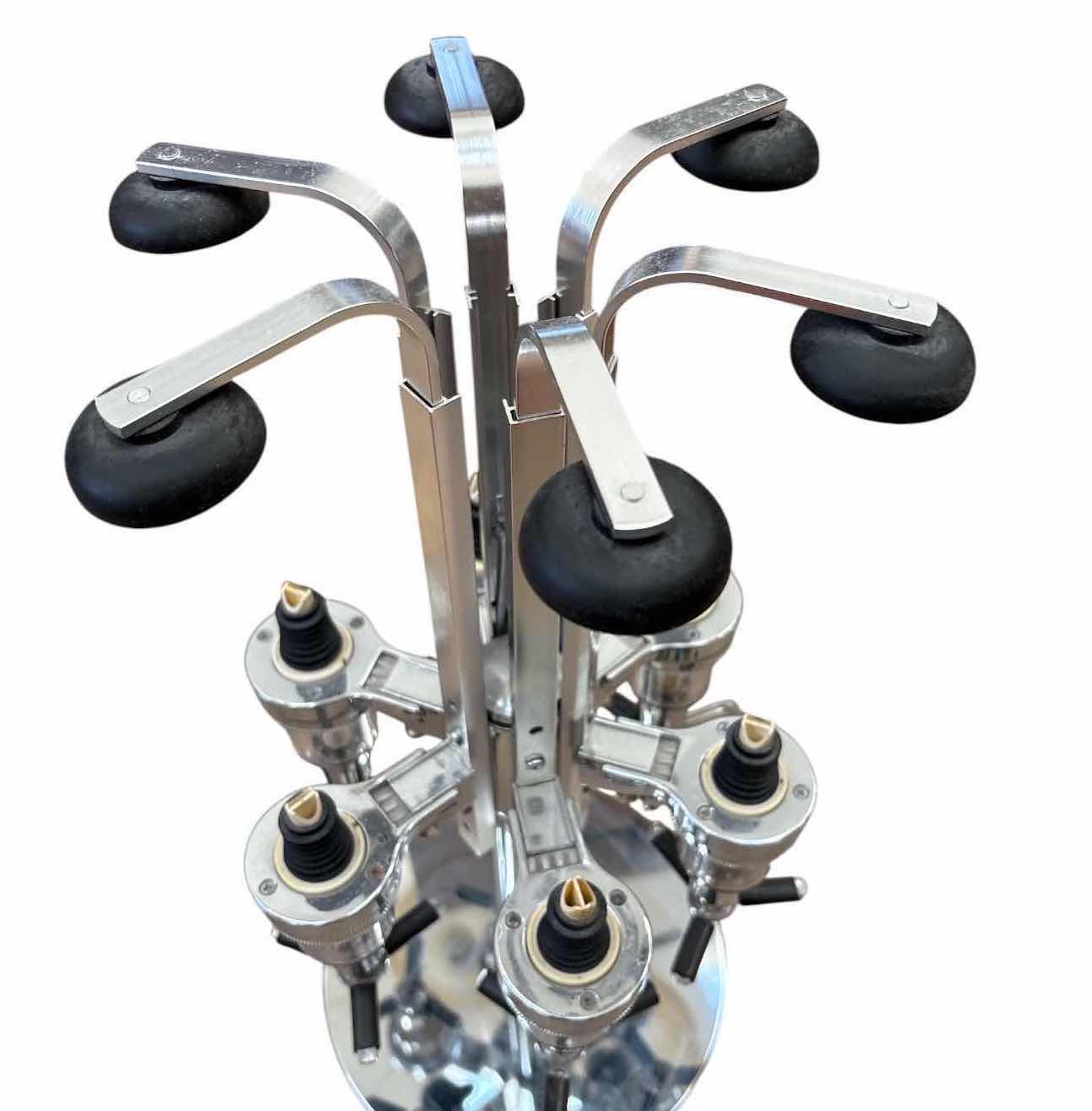 Photo 1 of 6-BOTTLE ROTATING LIQUOR DISPENSER CAROUSEL W/ MEASURED SHOT DISPENSERS H20”