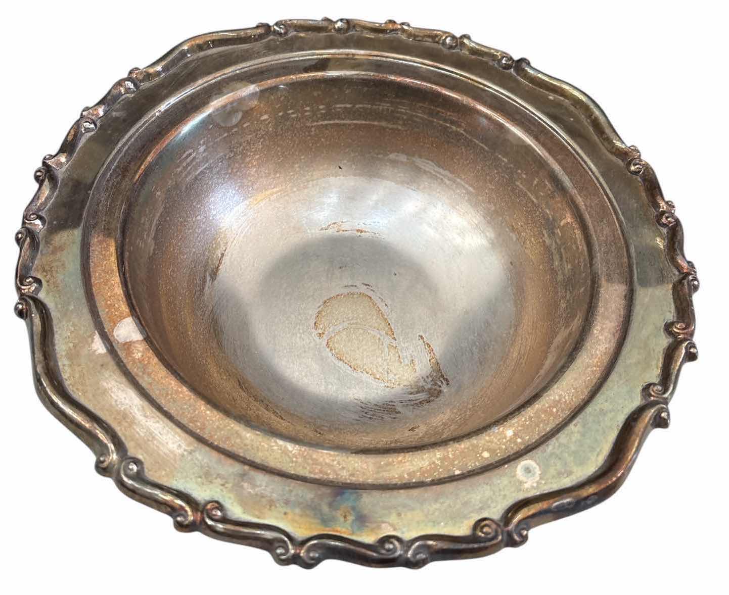 Photo 1 of VINTAGE F.B. ROGERS SILVERPLATE FOOTED COVERED SERVING DISH W/ LID D11.5”
