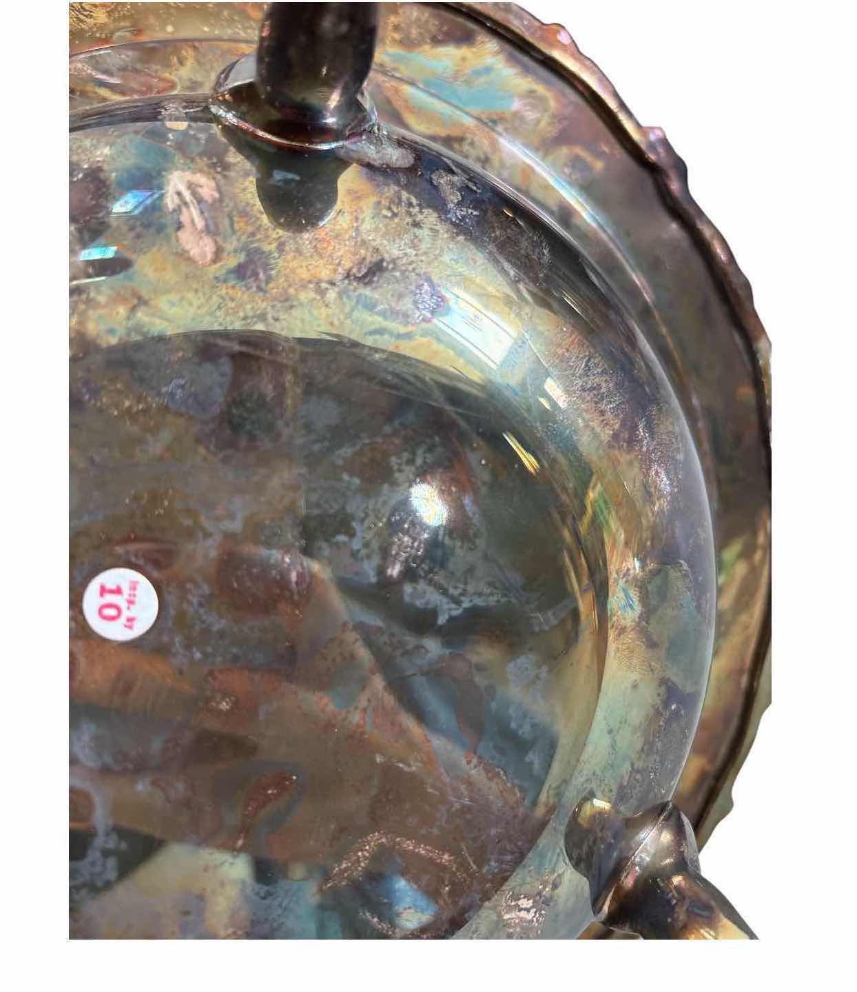 Photo 1 of VINTAGE F.B. ROGERS SILVERPLATE FOOTED COVERED SERVING DISH W/ LID D11.5”