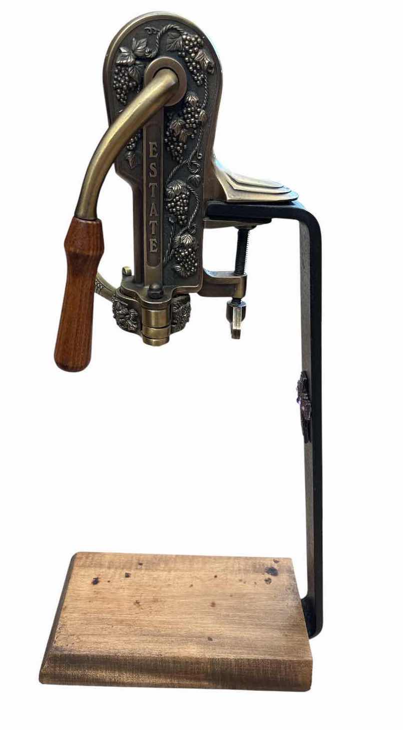 Photo 1 of ESTATE GRAPEVINE TABLE-MOUNT LEVER WINE BOTTLE OPENER H24”