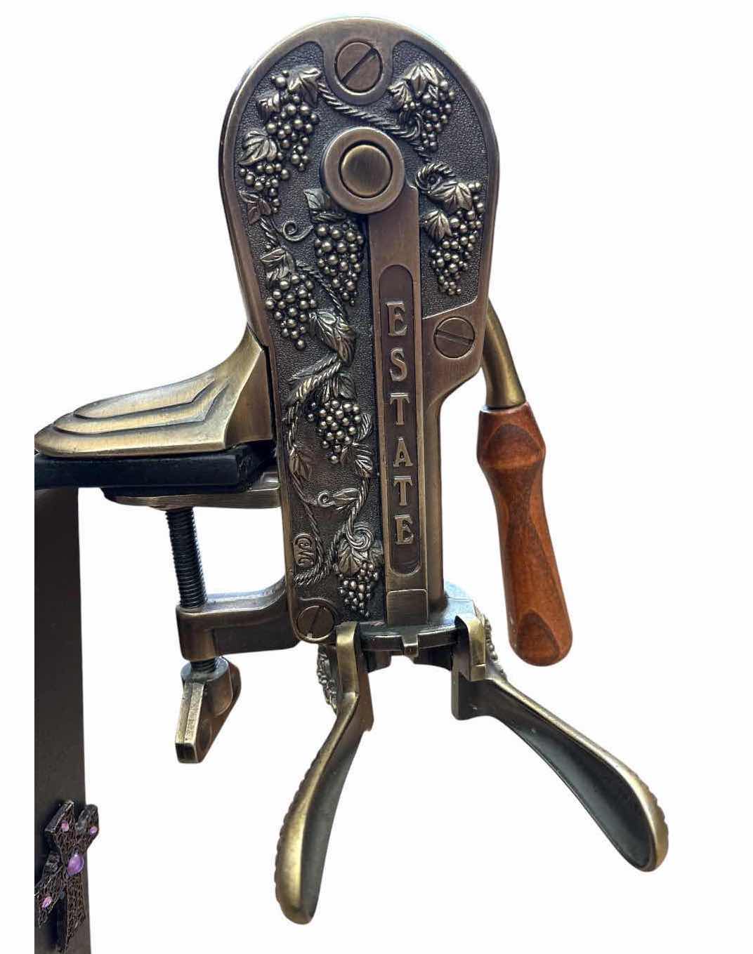 Photo 1 of ESTATE GRAPEVINE TABLE-MOUNT LEVER WINE BOTTLE OPENER H24”