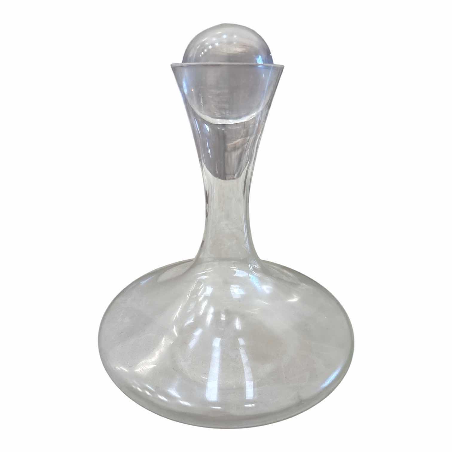 Photo 1 of CLEAR GLASS WINE DECANTER WITH BALL STOPPER H11”