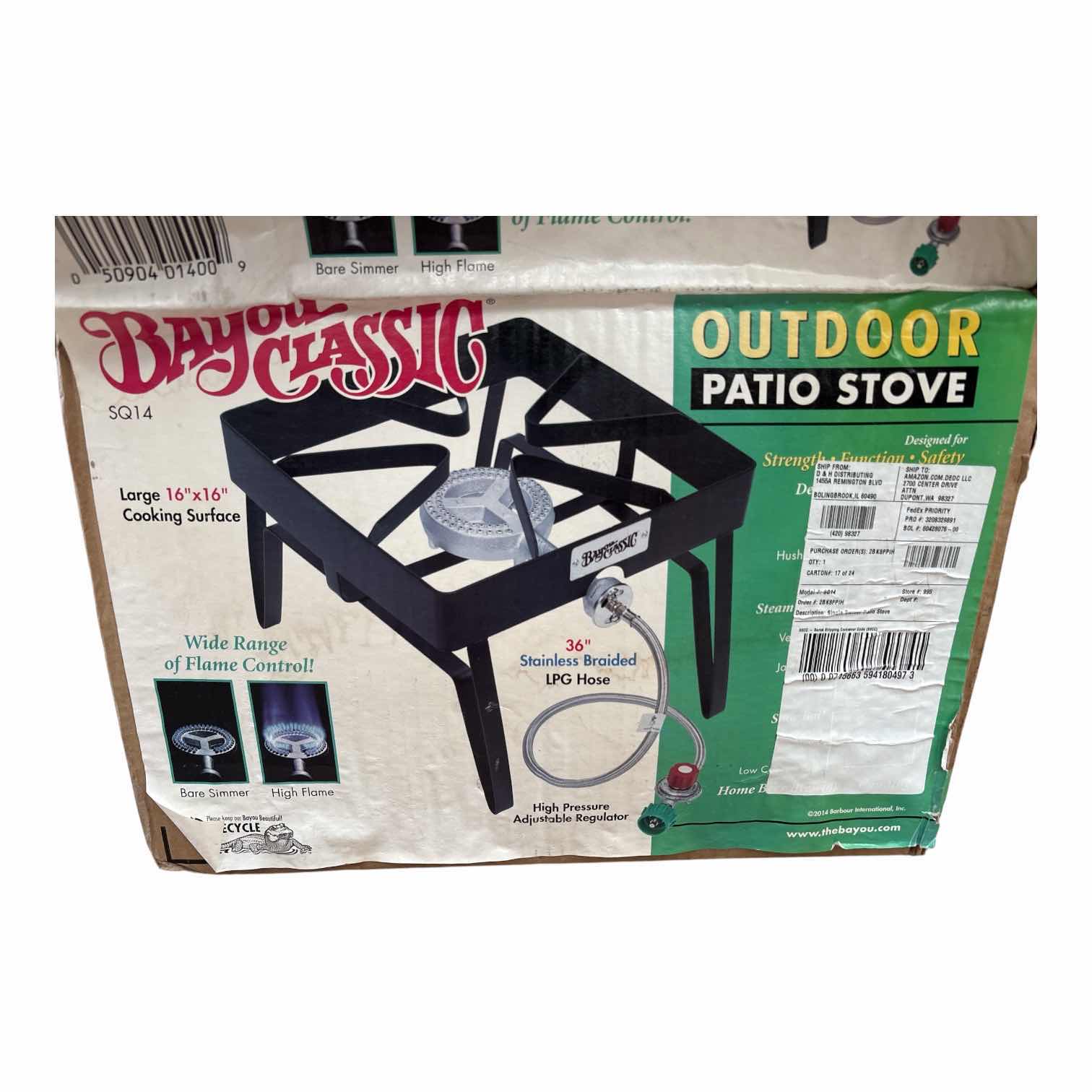 Photo 1 of BAYOU CLASSIC SQ14 OUTDOOR SINGLE-BURNER PROPANE PATIO STOVE