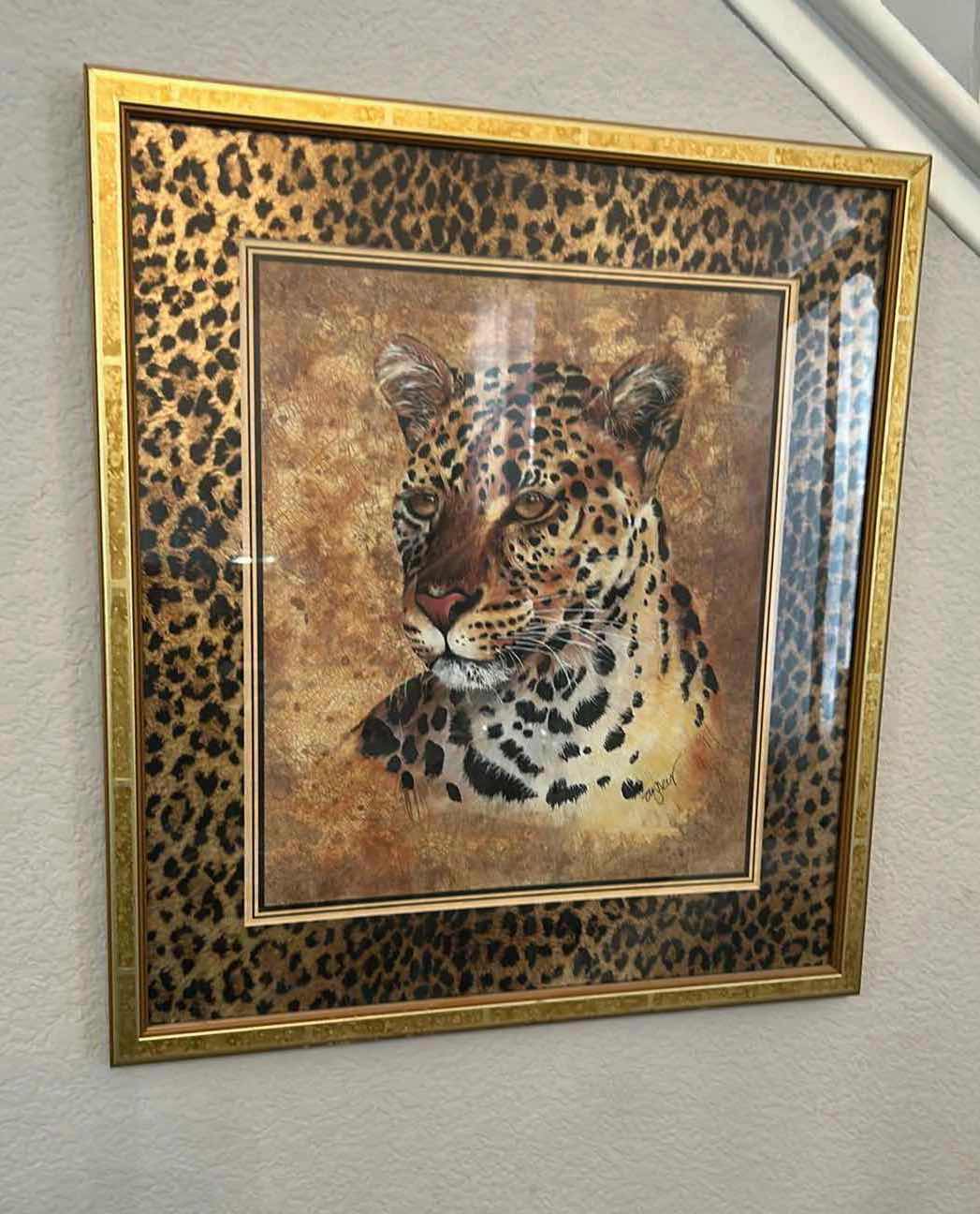 Photo 1 of GOLD FRAMED CHEETAH PRINT ART 19" X 21"