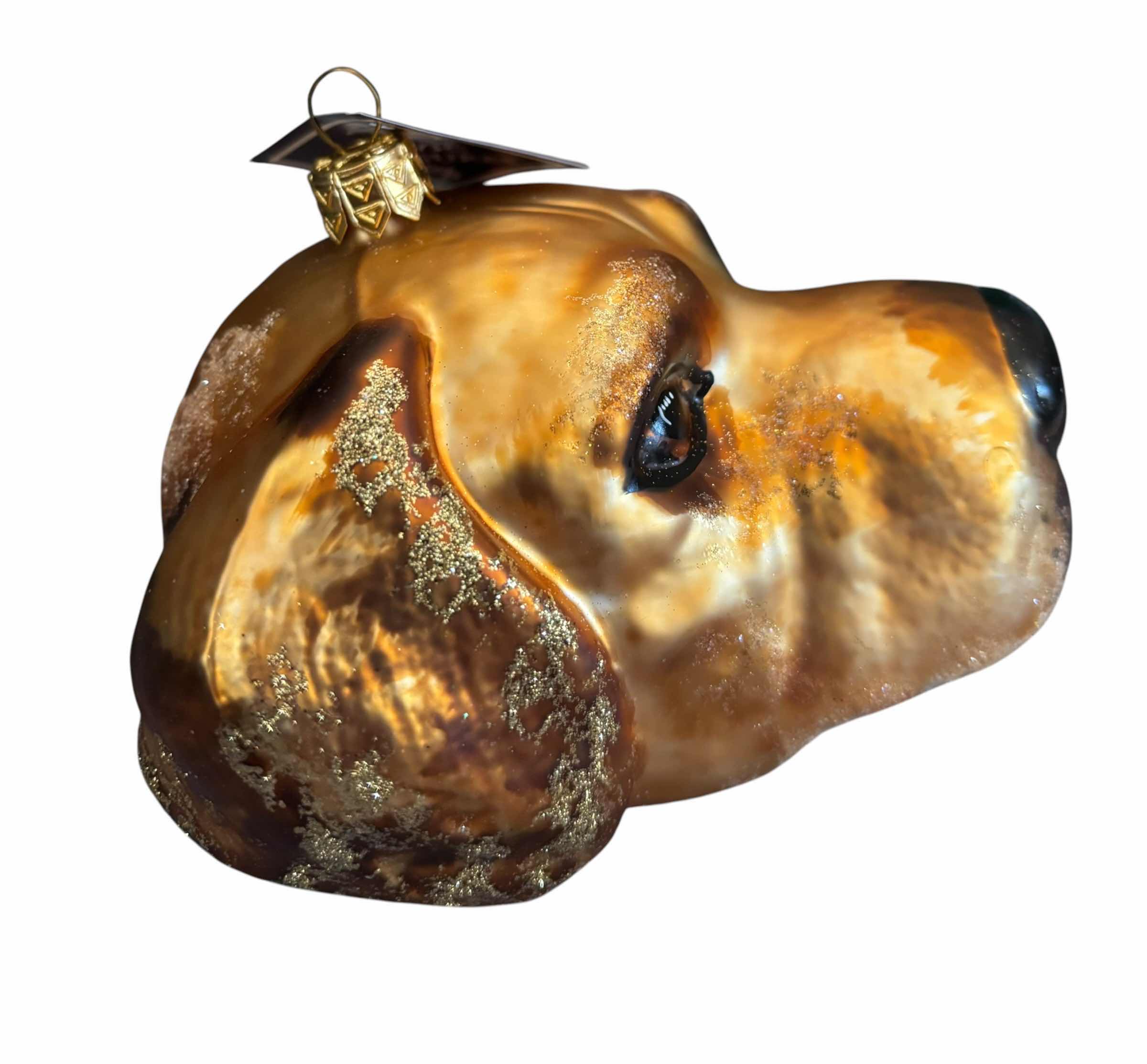 Photo 1 of FOUR SLAVIC TREASURES COLLECTIBLE BLOWN GLASS ORNAMENTS/FIGURINES: YELLOW LAB, WHITE LION, KOALA & LION HEAD
