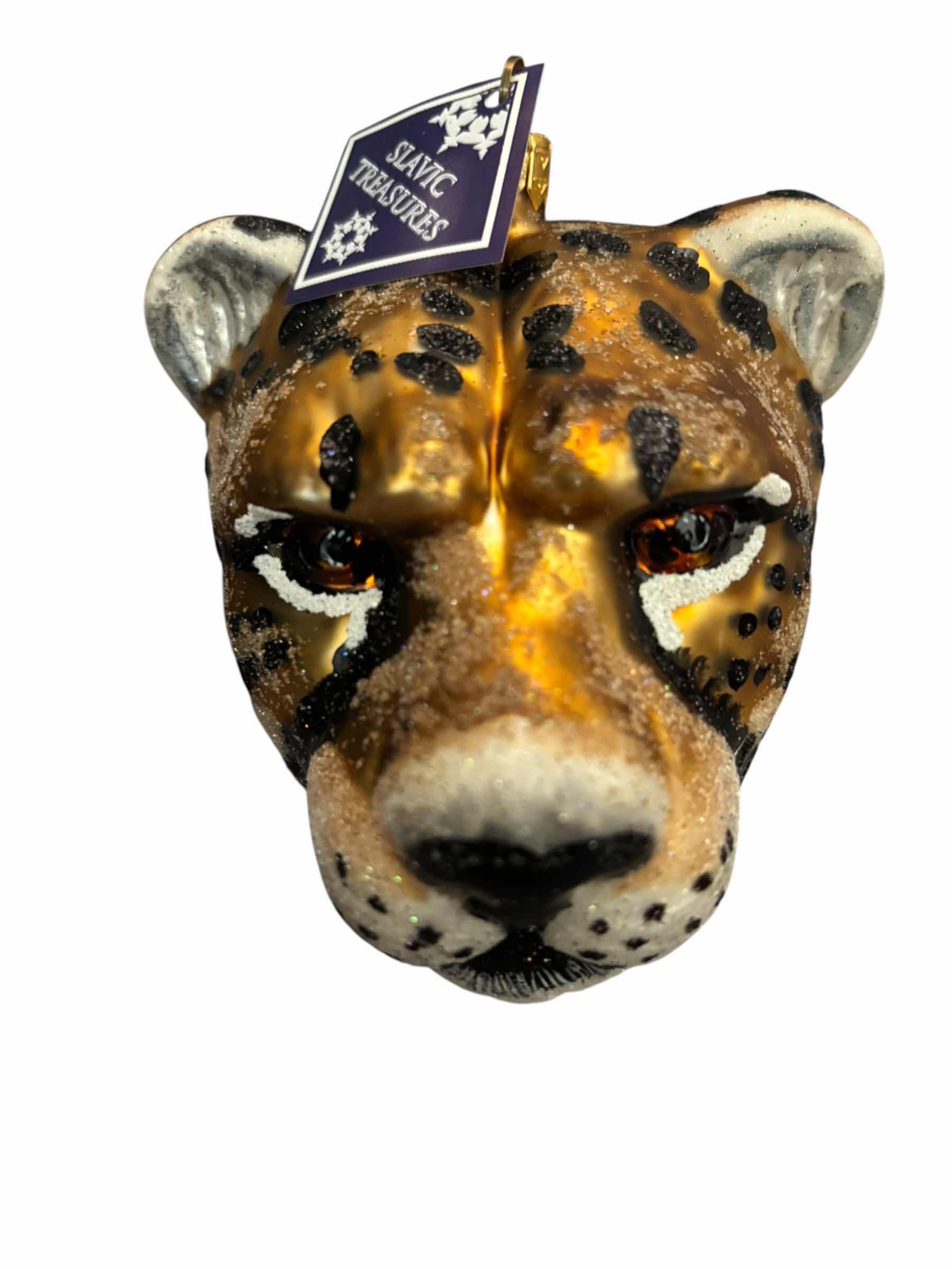 Photo 1 of FOUR SLAVIC TREASURES COLLECTIBLE BLOWN GLASS ORNAMENTS/FIGURINES: CHEETAH HEAD, CHIPMUNK HEAD, ELEPHANT HEAD & ANIBALLS BEAR
