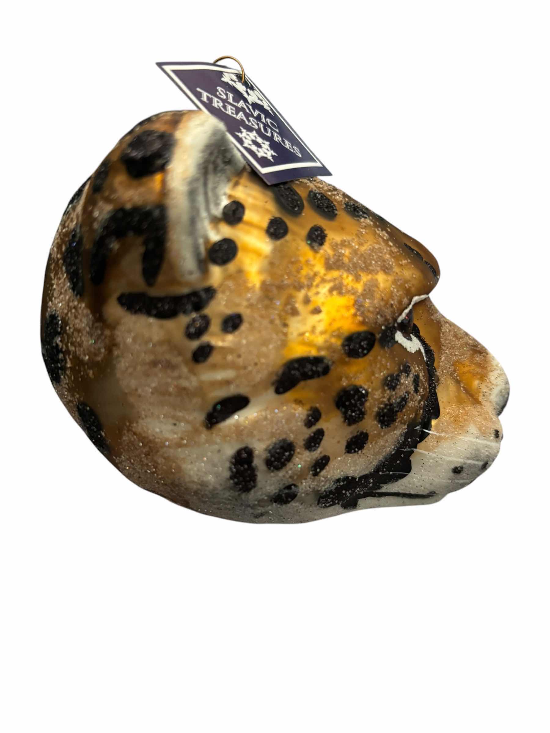 Photo 1 of FOUR SLAVIC TREASURES COLLECTIBLE BLOWN GLASS ORNAMENTS/FIGURINES: CHEETAH HEAD, CHIPMUNK HEAD, ELEPHANT HEAD & ANIBALLS BEAR