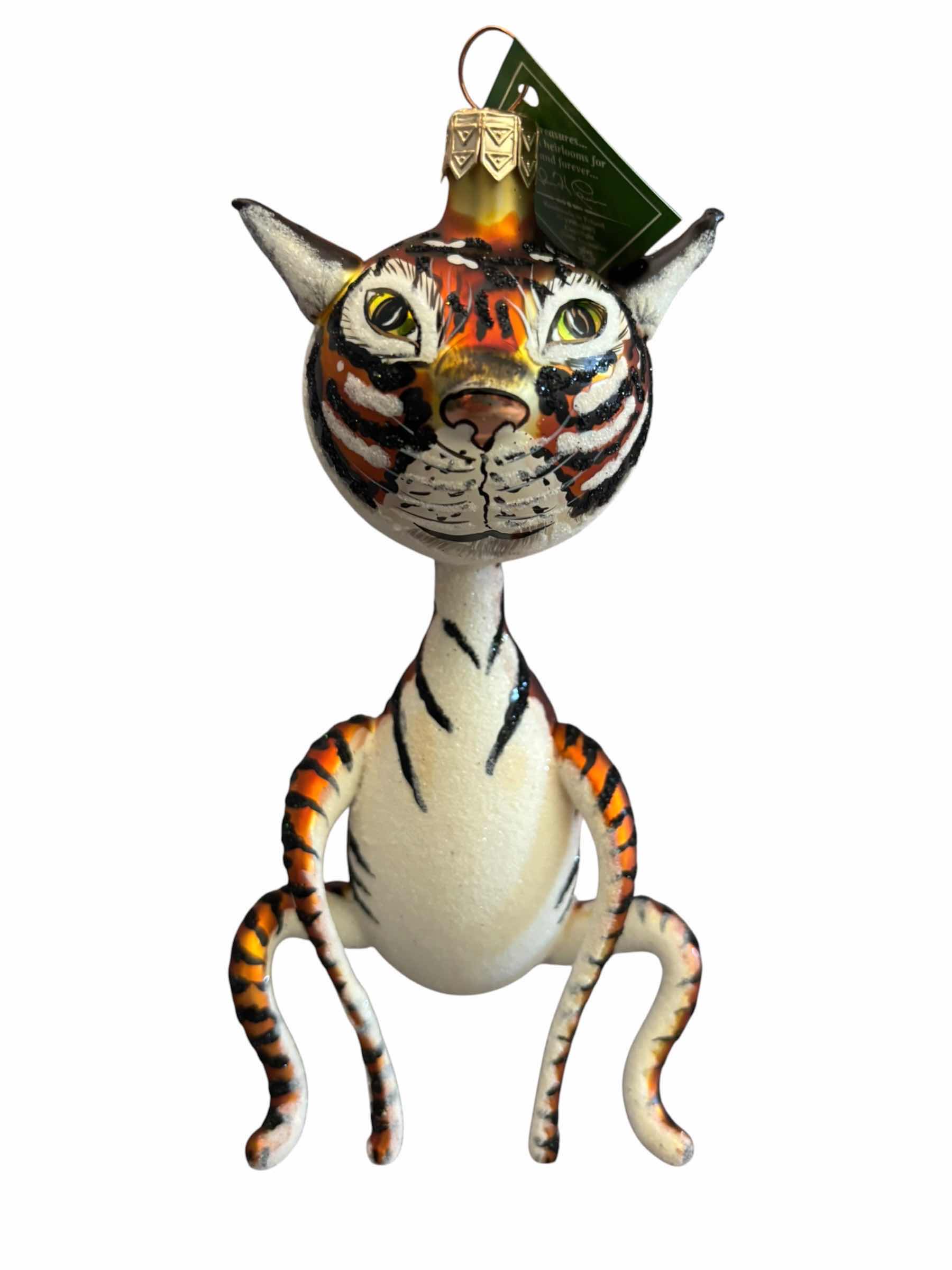 Photo 1 of TWO SLAVIC TREASURES COLLECTIBLE BLOWN GLASS ORNAMENTS/FIGURINES: GIRAFFE FIGURE & TIGER