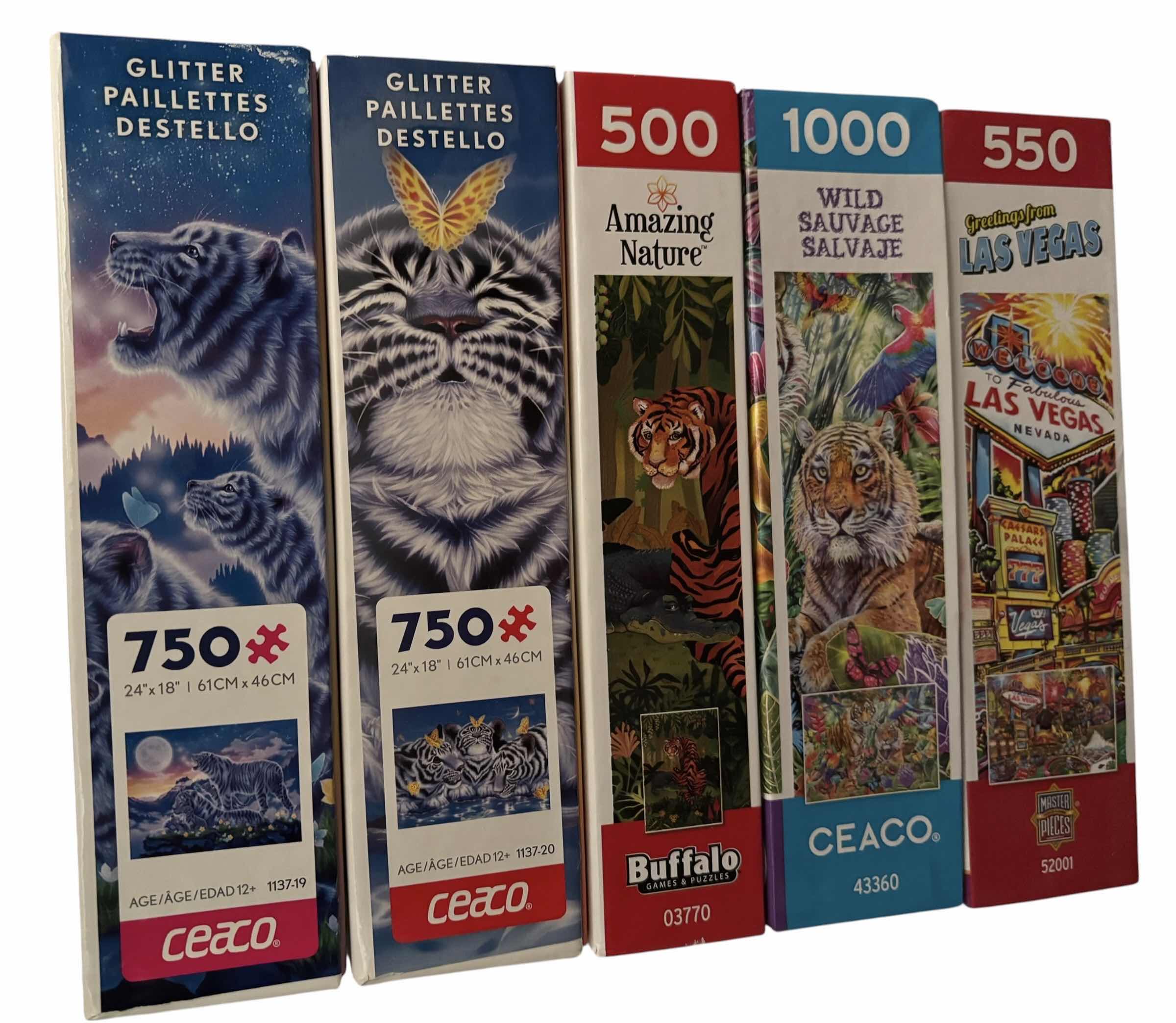 Photo 1 of NIB TIGER & LAS VEGAS PUZZLES 500-1000 PIECES